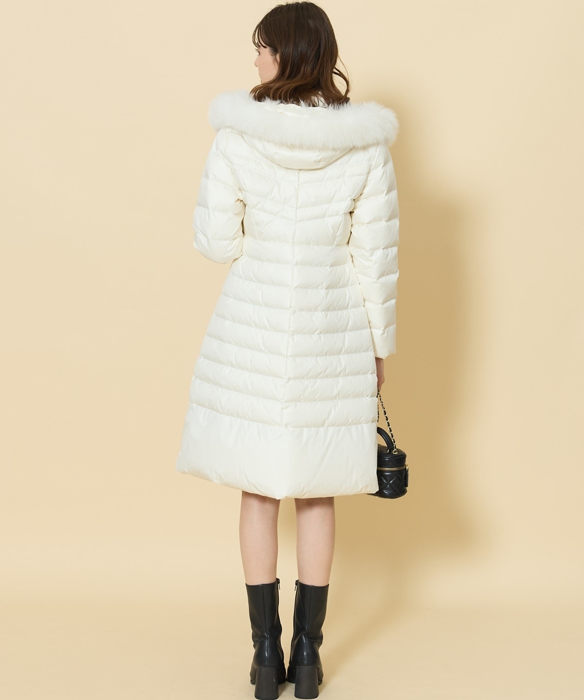 FOXファー付エレガンスロングダウンコート