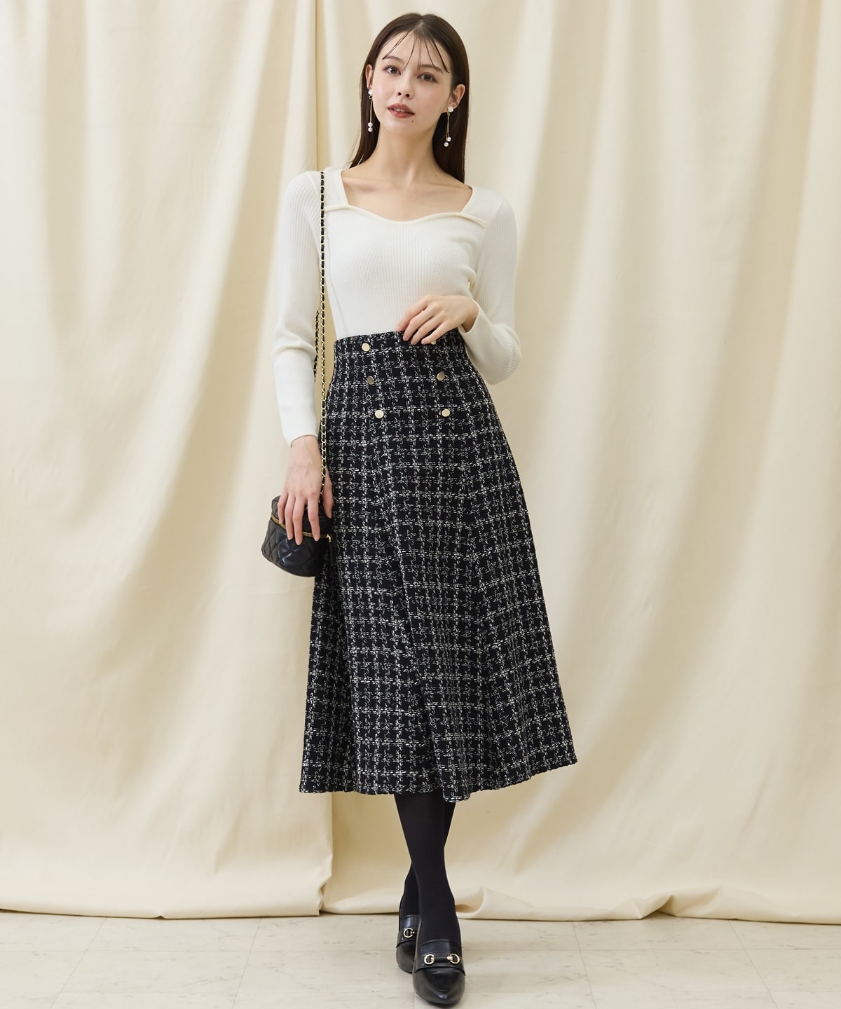 デコルテビスチェリブニットプルオーバー