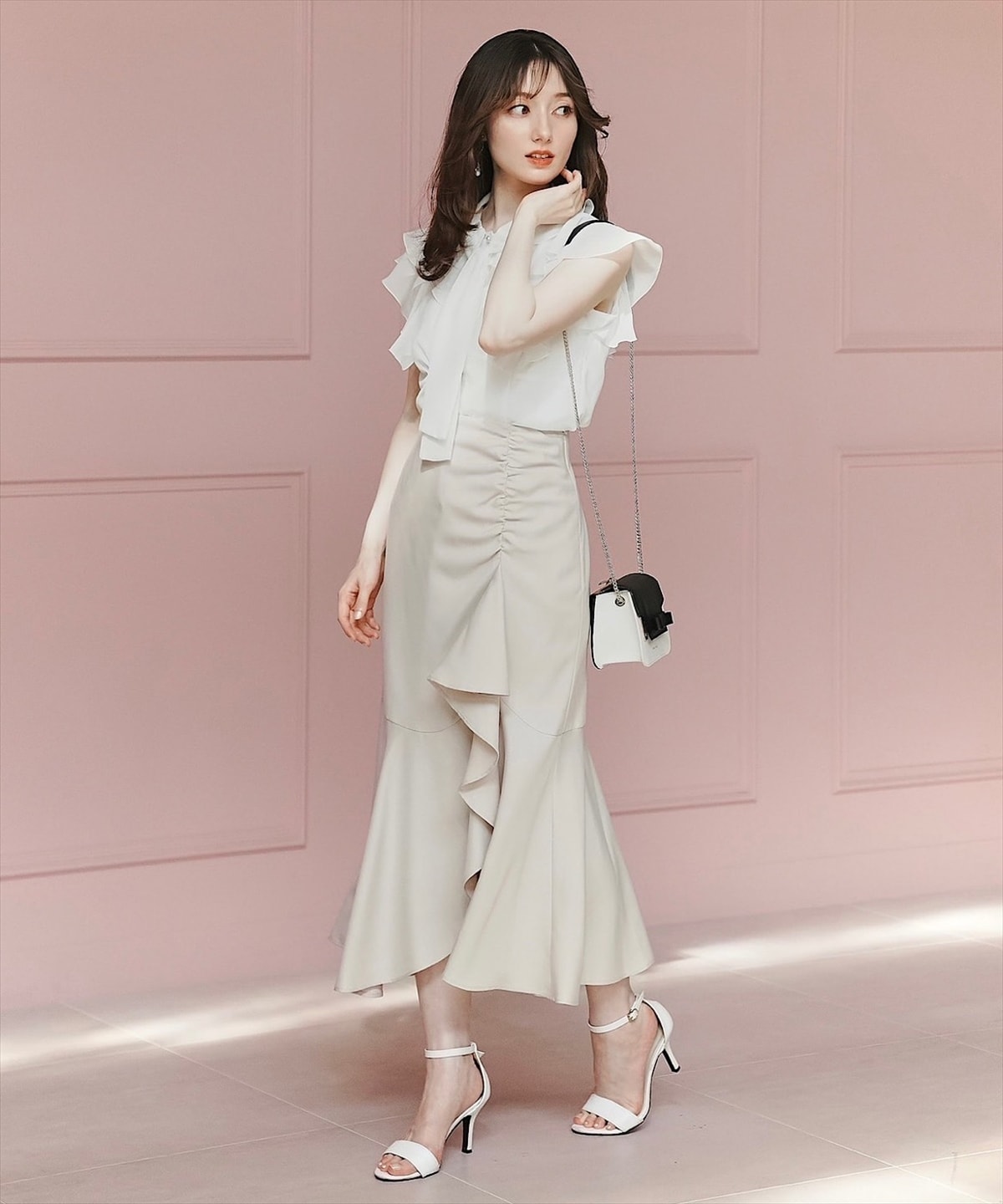 シャーリングフリルマーメイドスカート