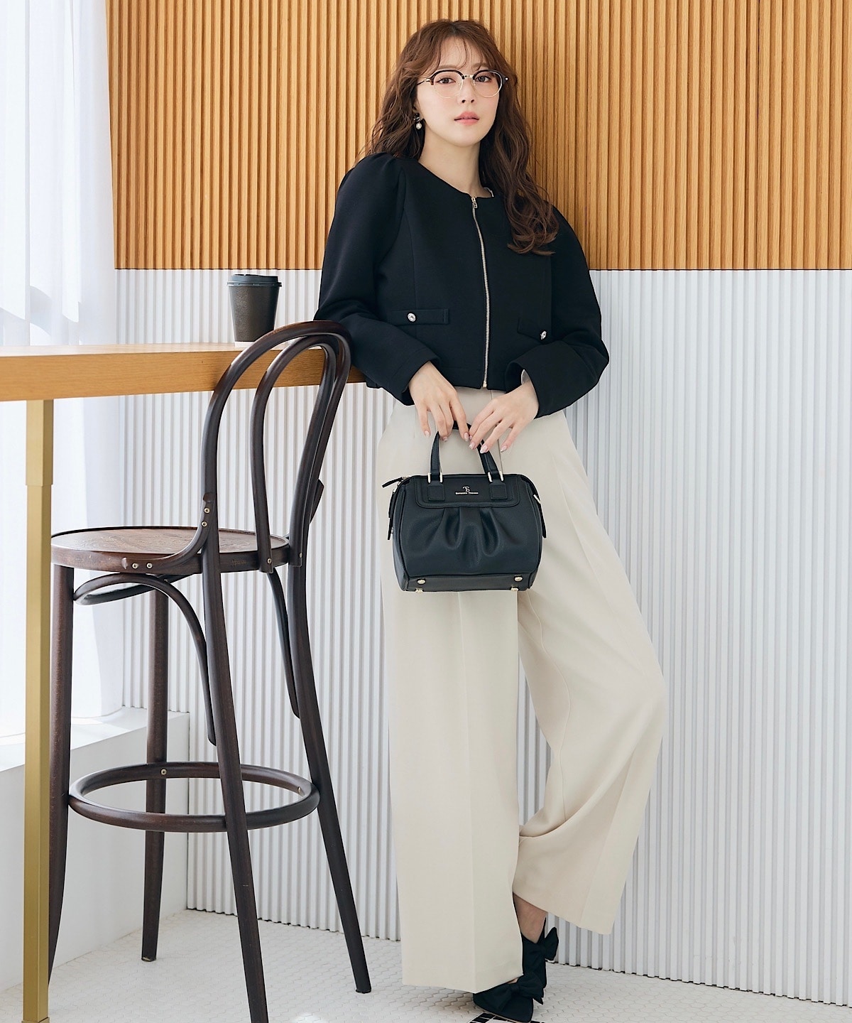 ノーカラーエレガンスポンチジャケット