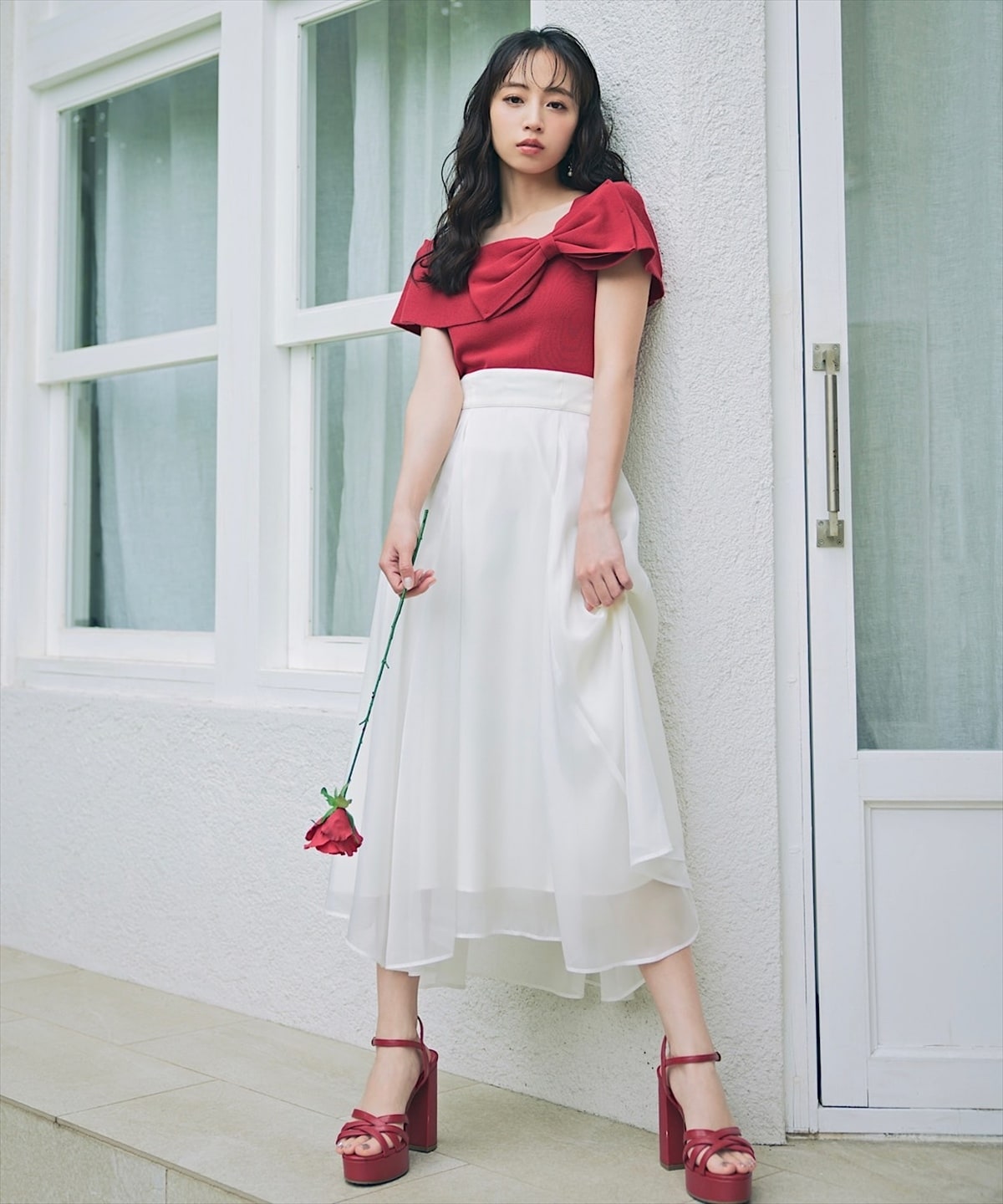 リボンディテールニットプルオーバー