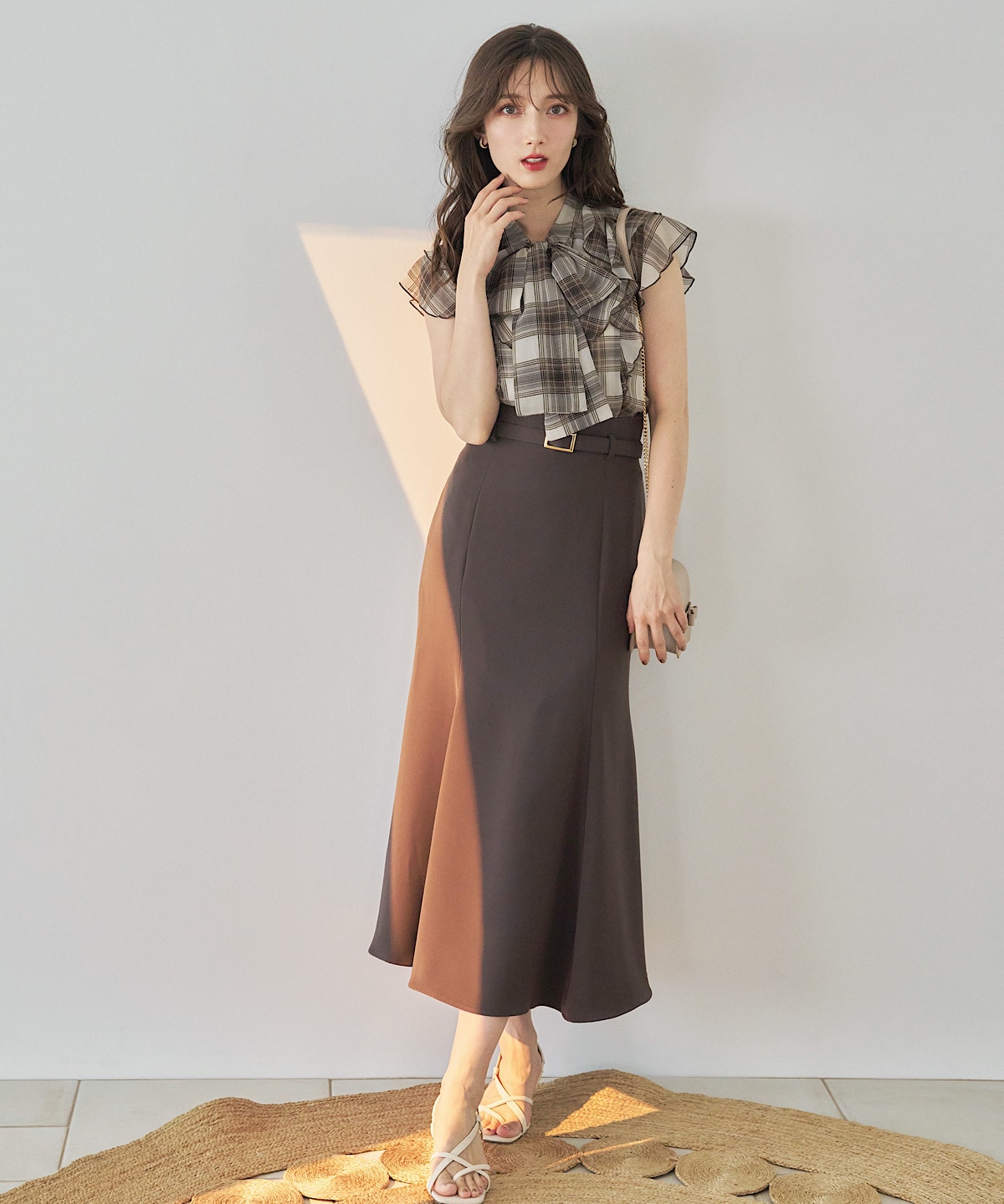 【日本製】ベルト付きマーメイドスカート