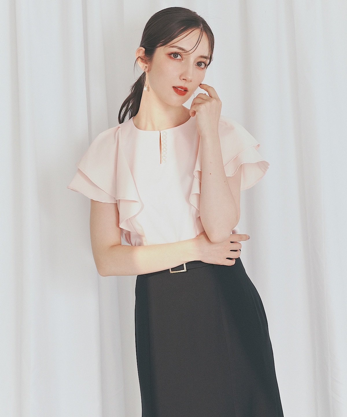 【日本製】ベルト付きマーメイドスカート