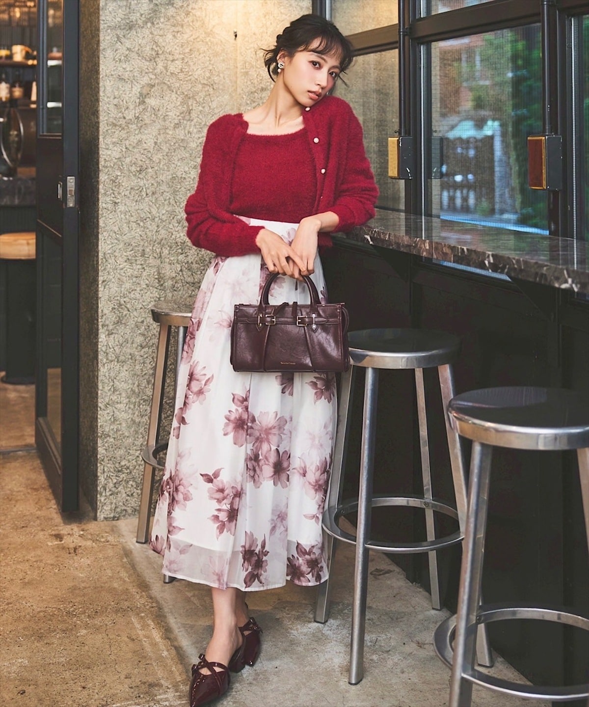 【再入荷】フラワープリントフレアスカート