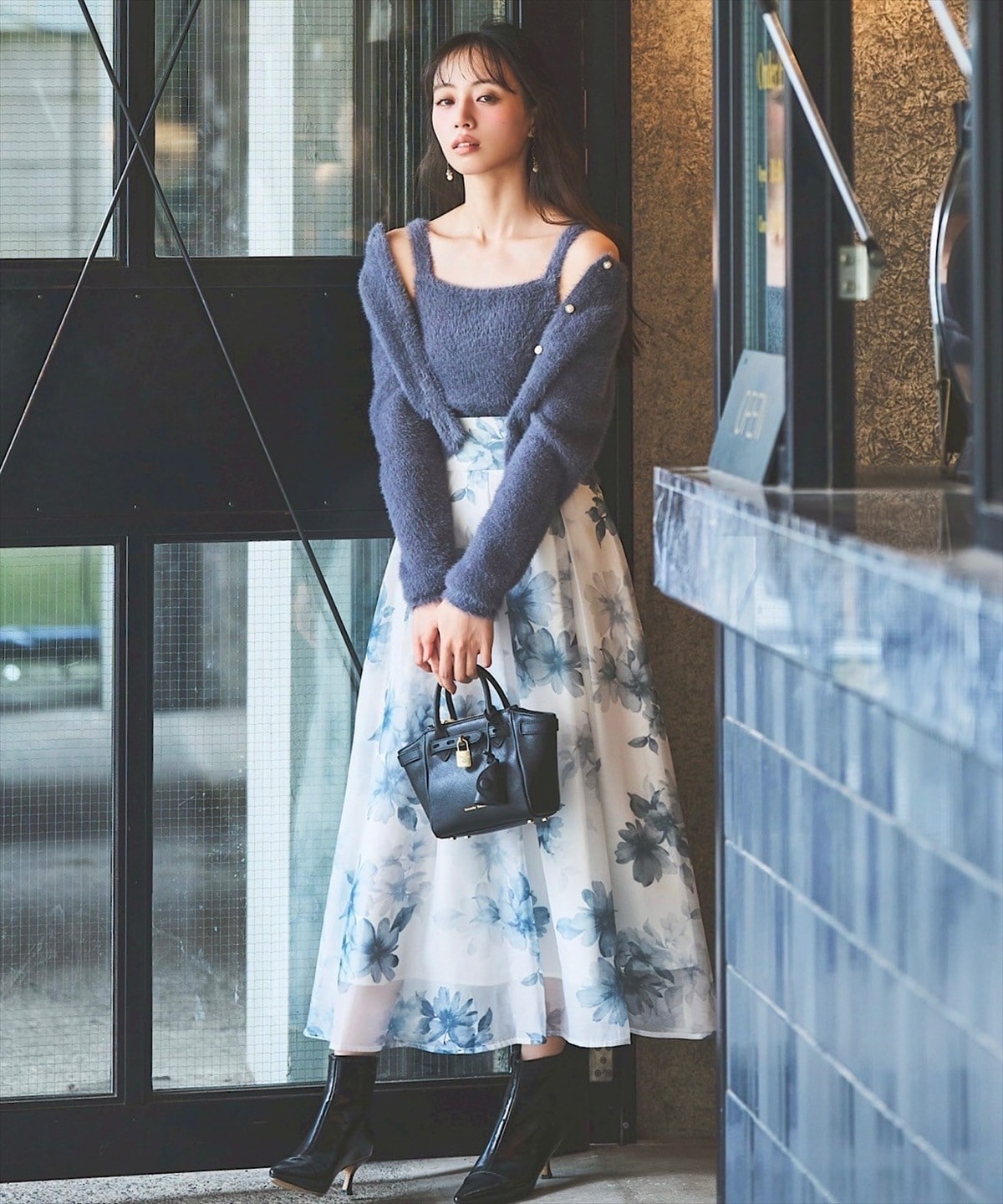 【再入荷】フラワープリントフレアスカート