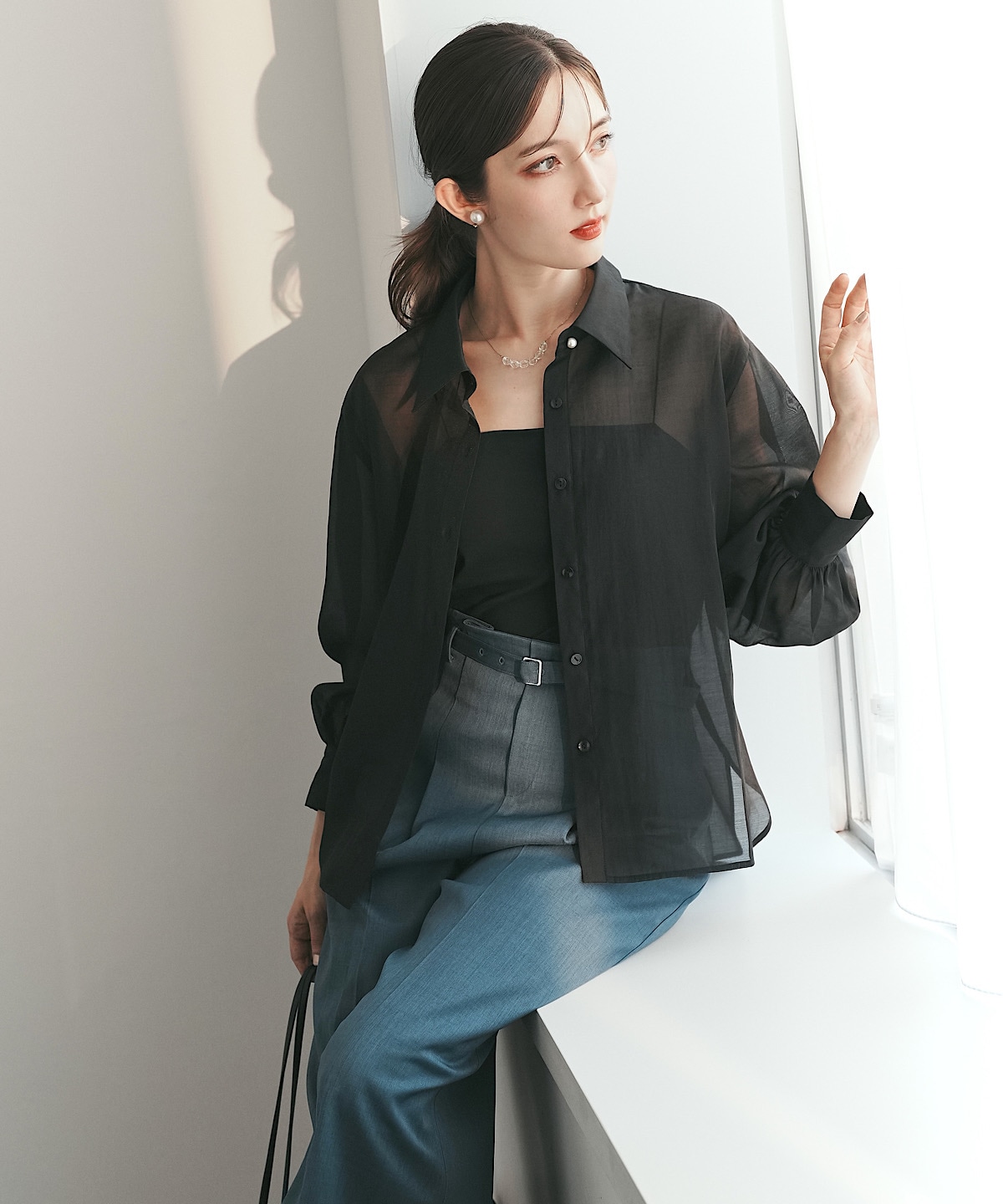 ベルテッドワイドパンツ