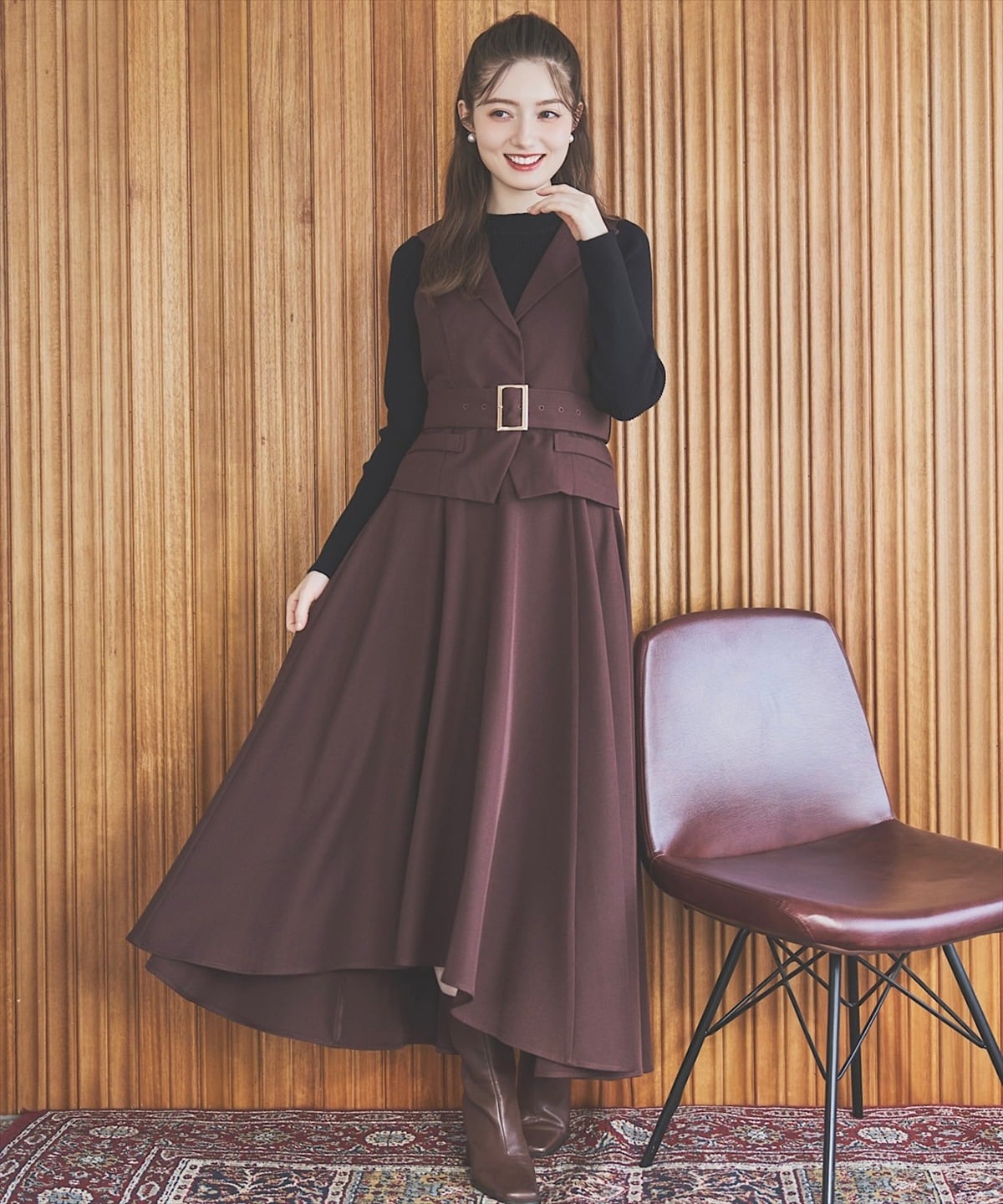 【予約受付中】ジレアシメワンピースセットアップ