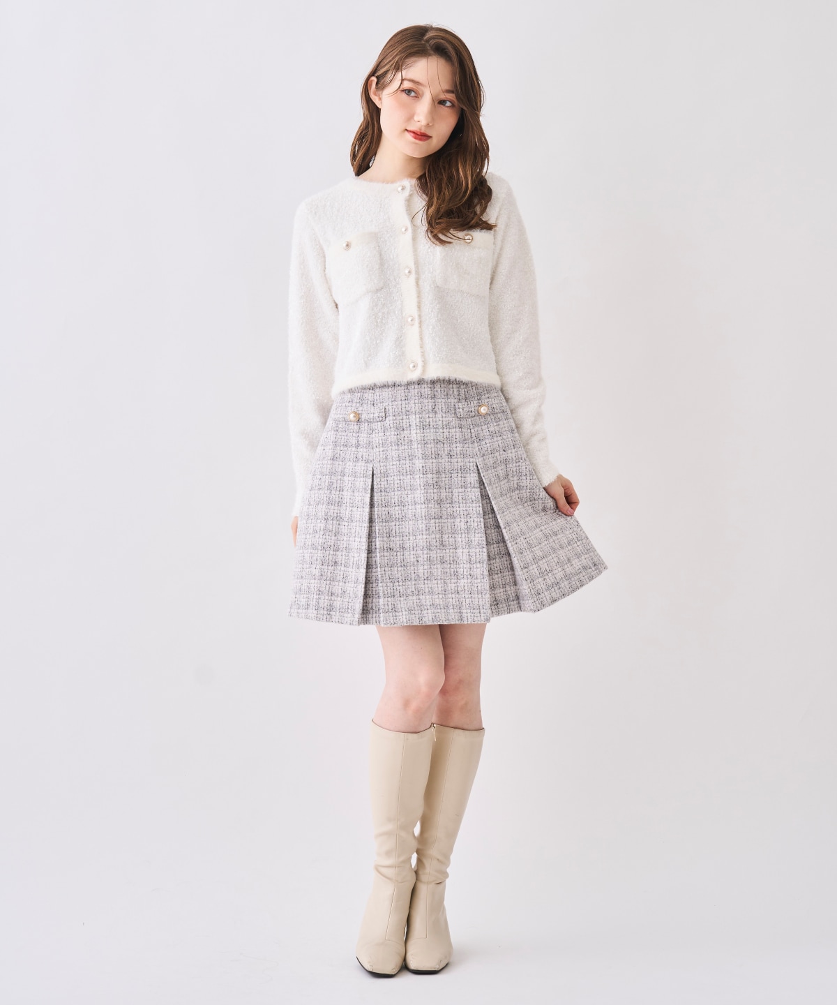 【12/5(Fri)発売開始】ノーカラーフェザーカーディガン