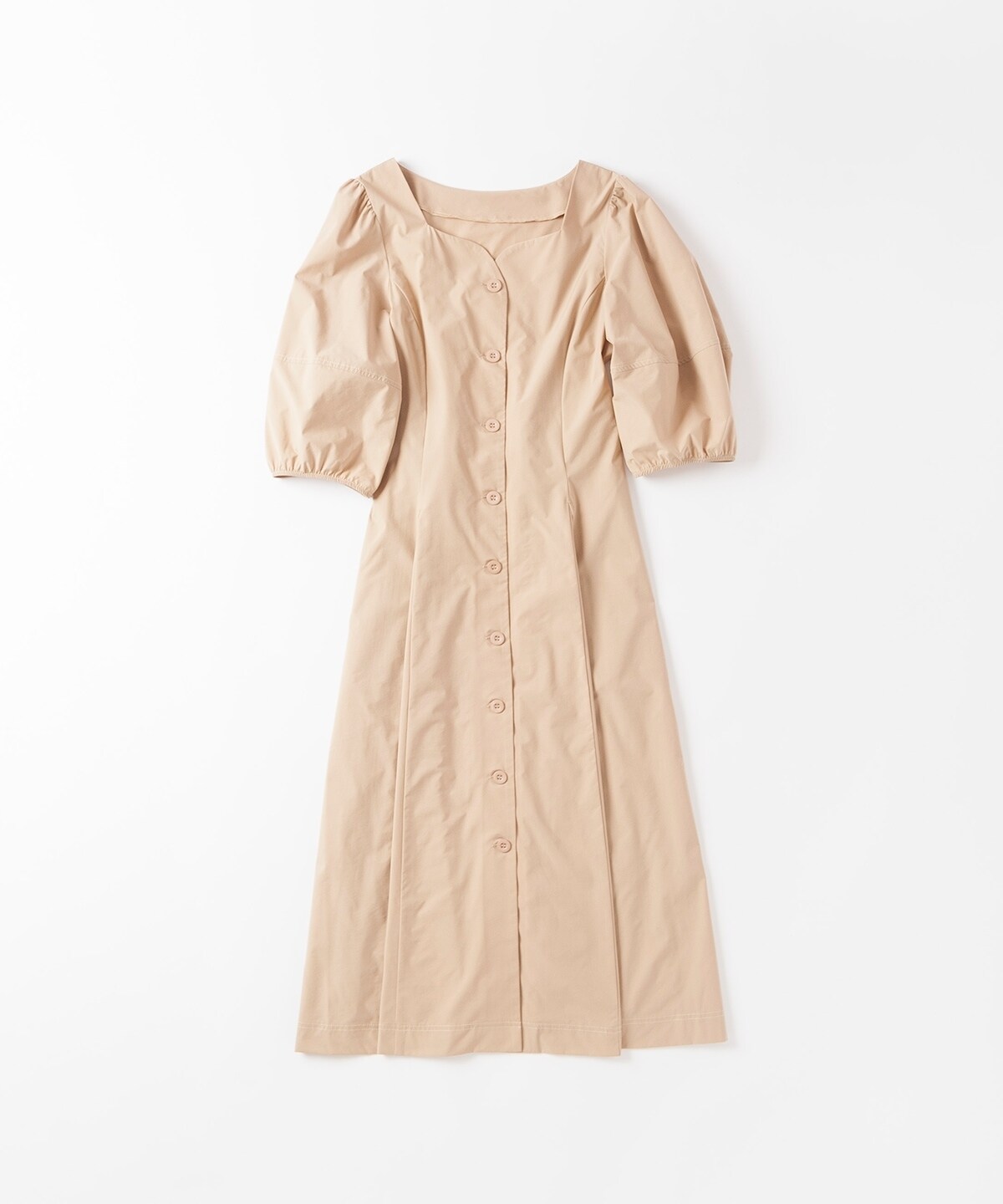 タイプライターボリュームスリーブワンピース S ベージュ Willselection 公式オンラインショップ バーンデストローズ