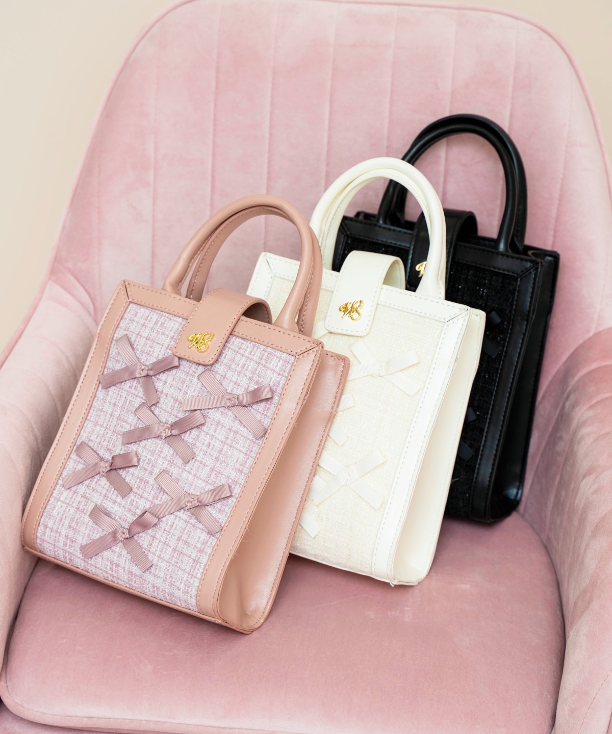 2wayツイードリボンバッグ