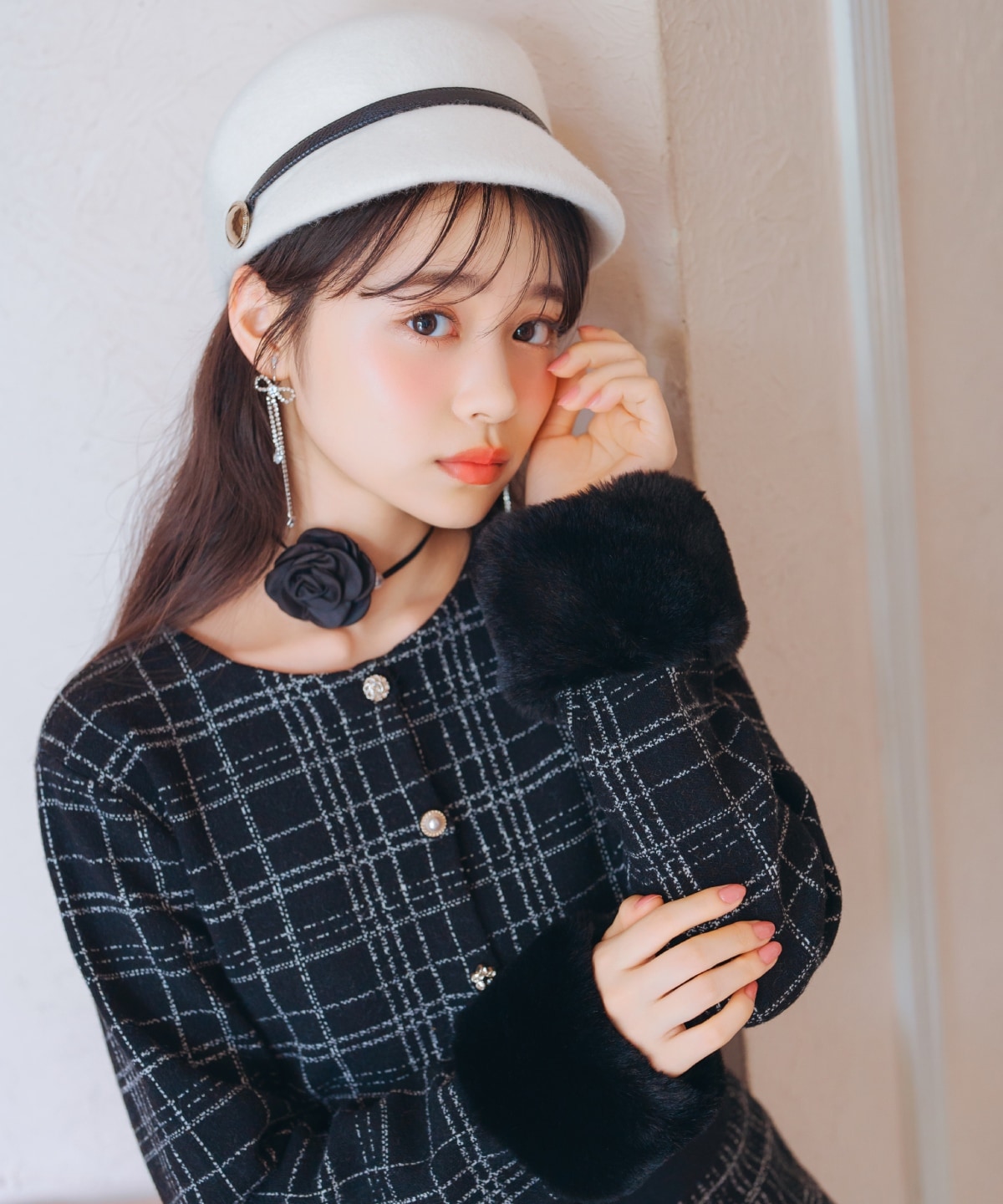 ベルト付きウールハット