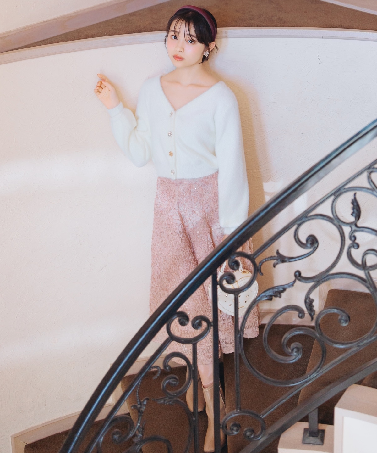 キラキラフラワーチュールフレアスカート