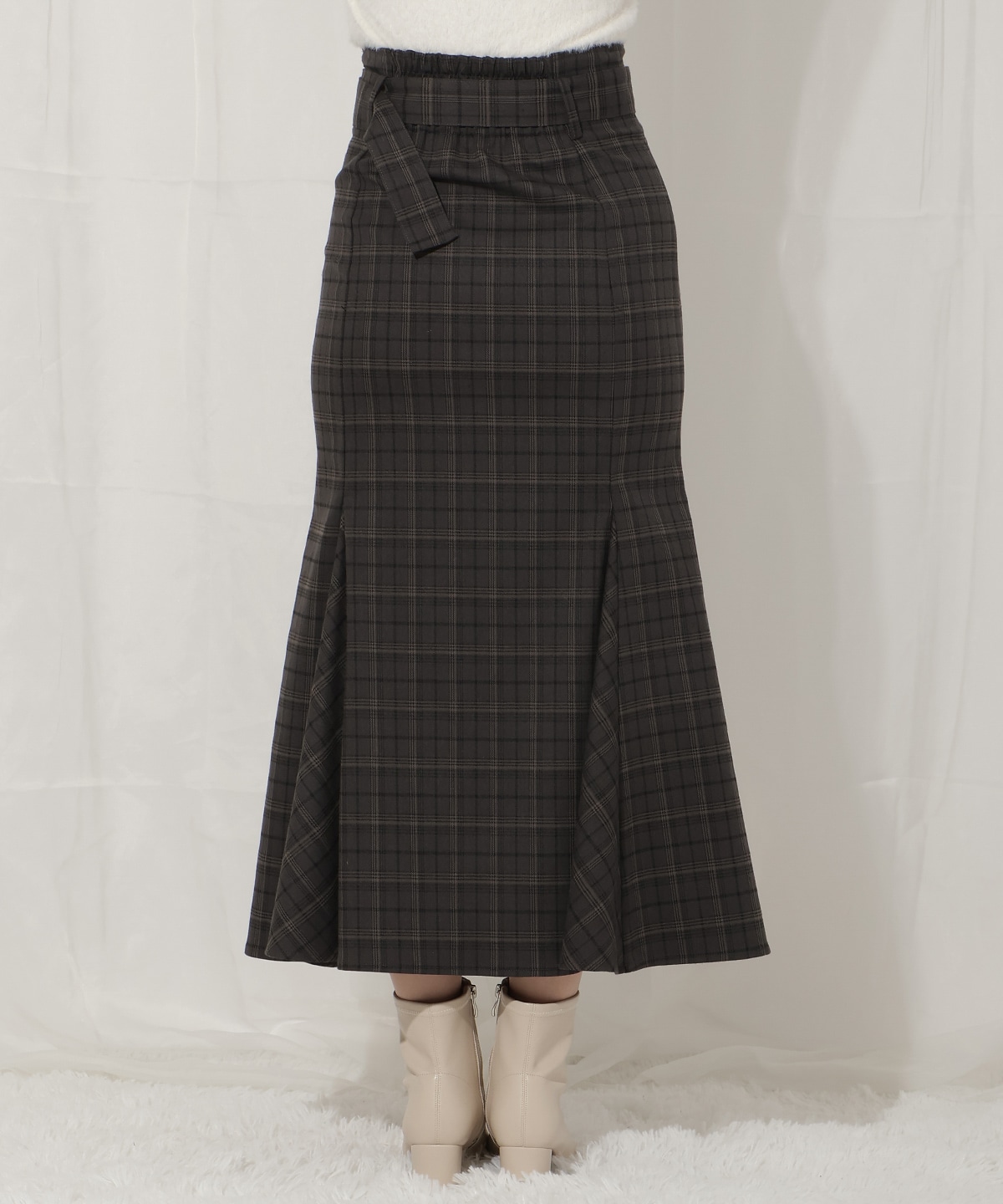 ベルト付きハイウエストマーメイドスカート