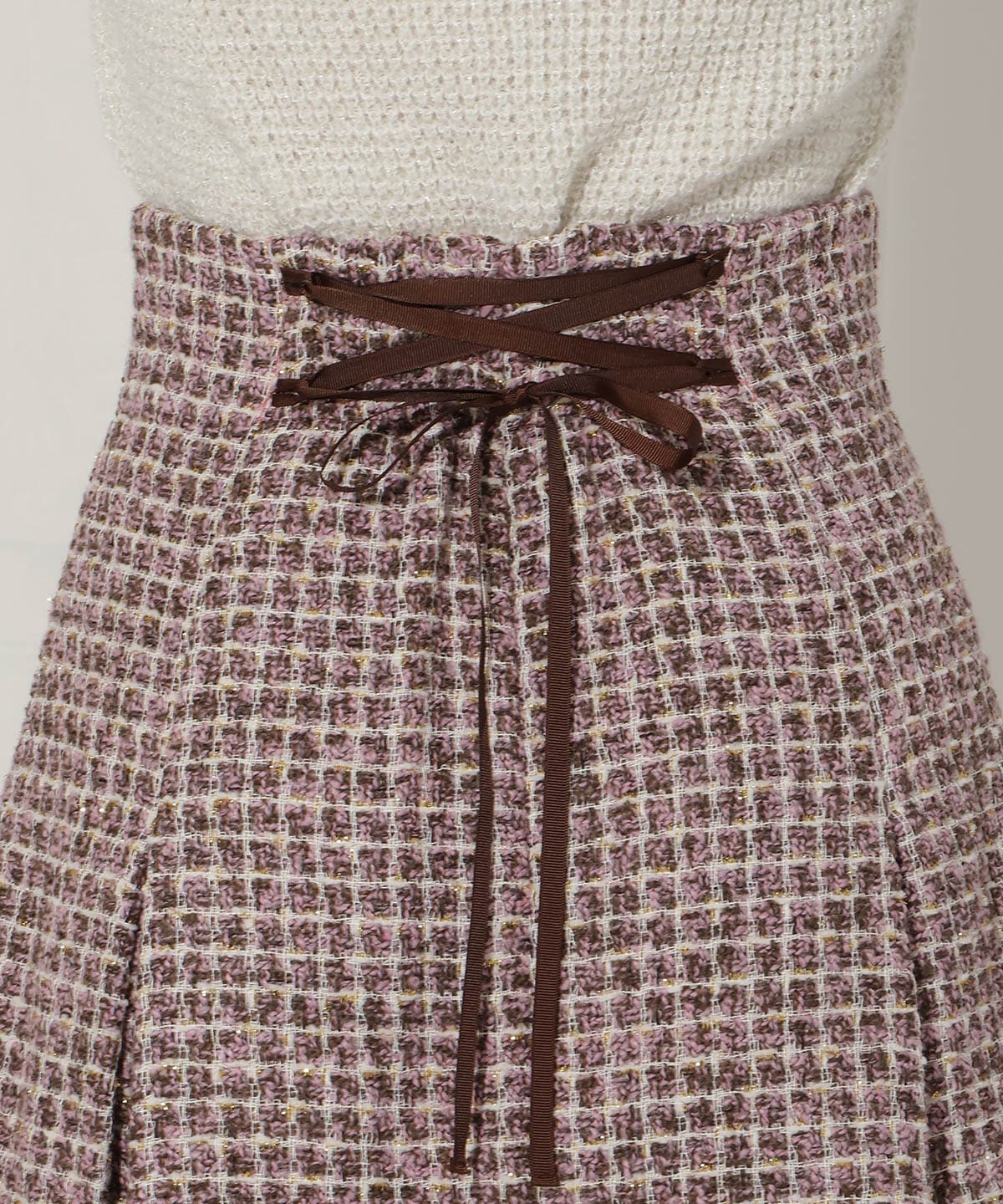 ラメツイードミニスカート