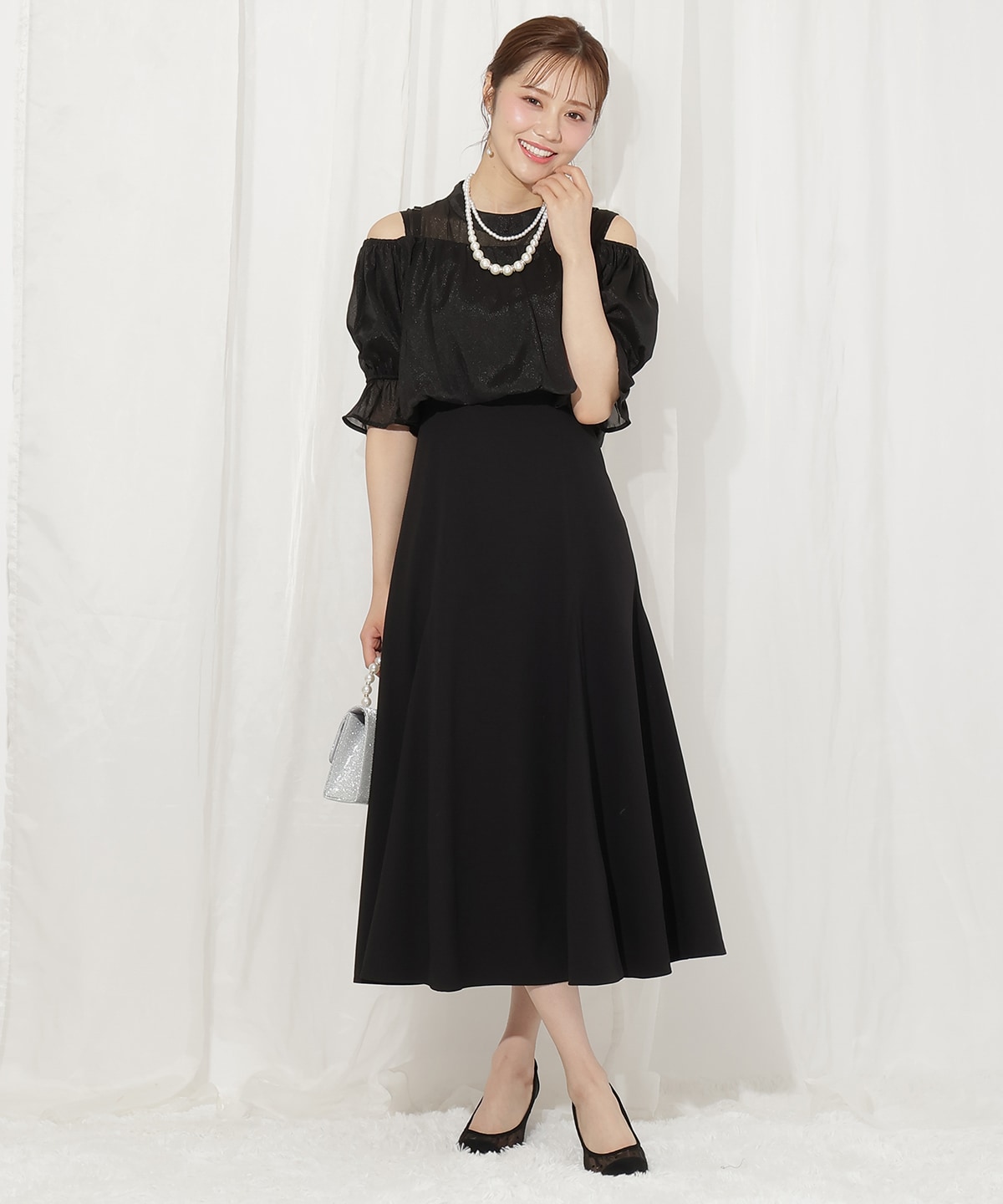 リボンビスチェ付きドレス