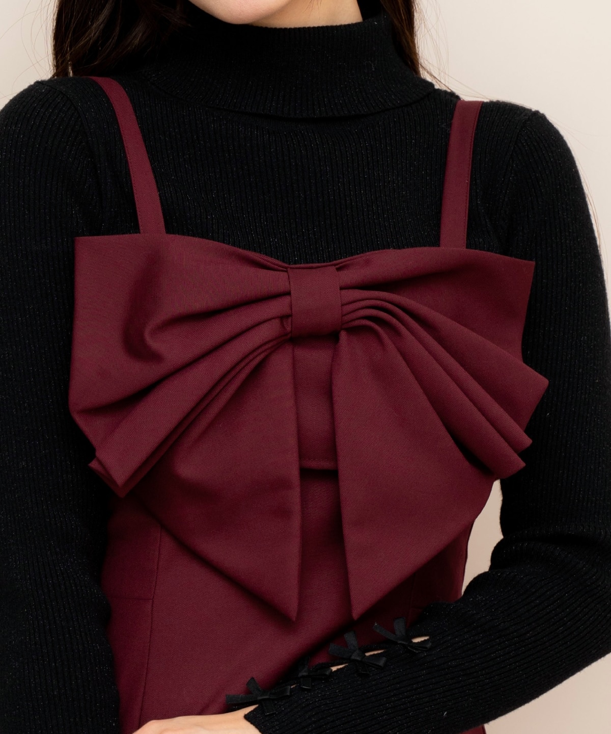 ドレープリボンIラインワンピース