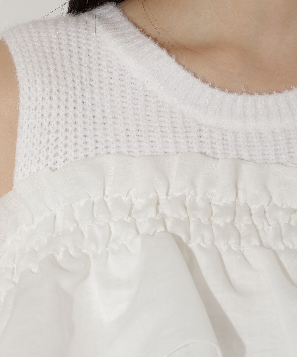 バックリボンオフショルニットワンピース