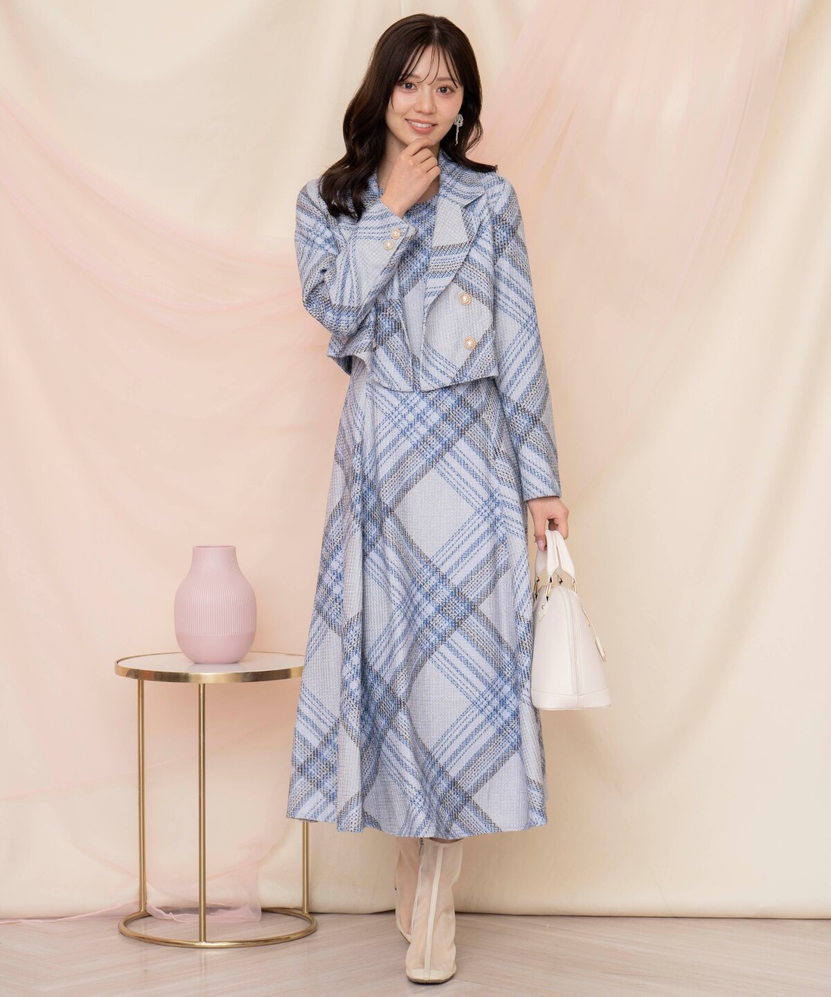 ツイードチェックショートジャケット