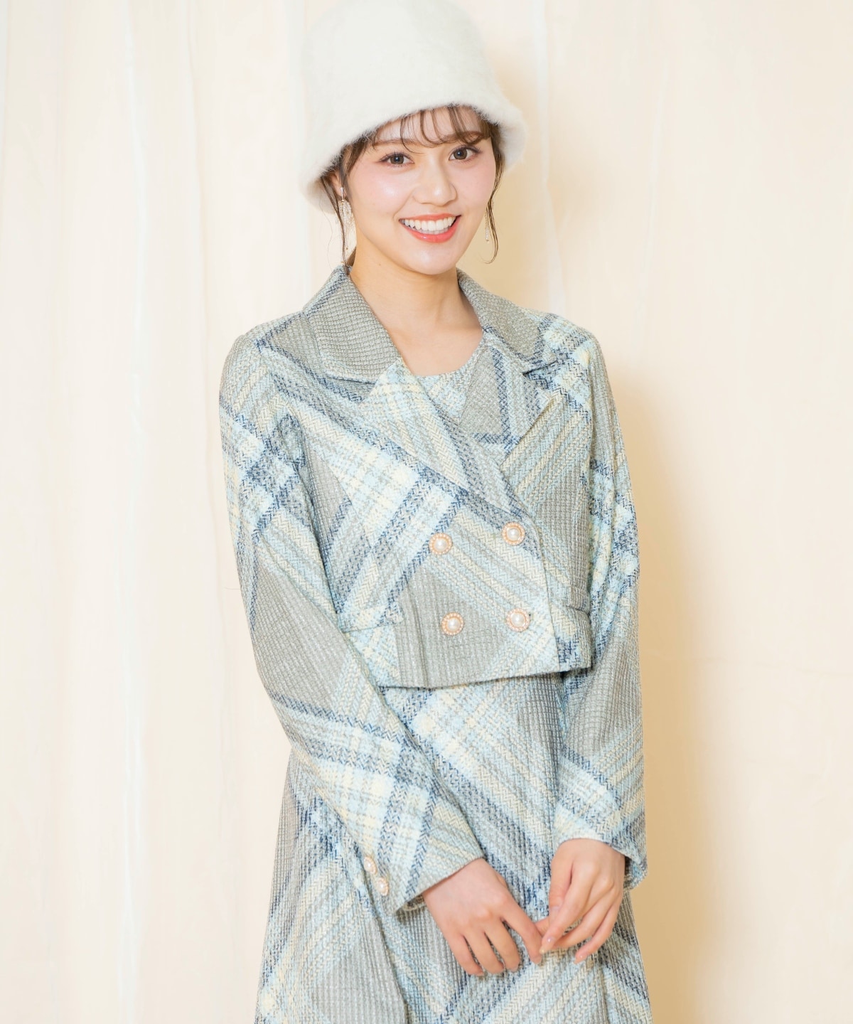ツイードチェックショートジャケット