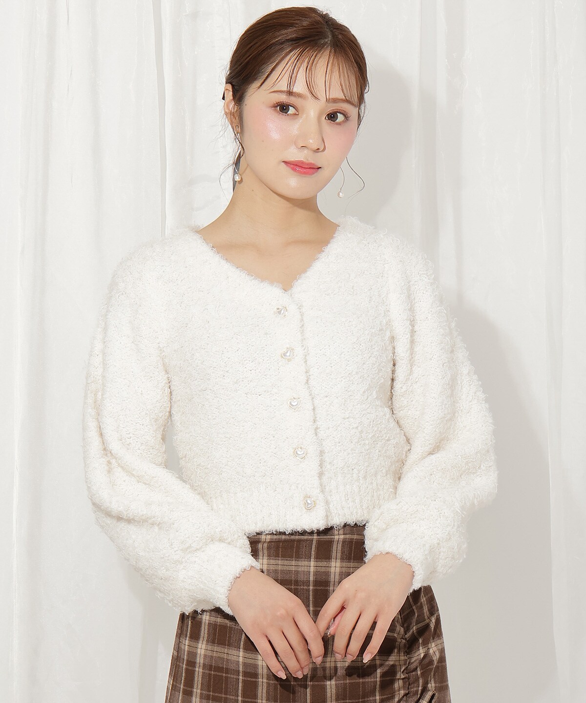 テディヤーンニットカーディガン