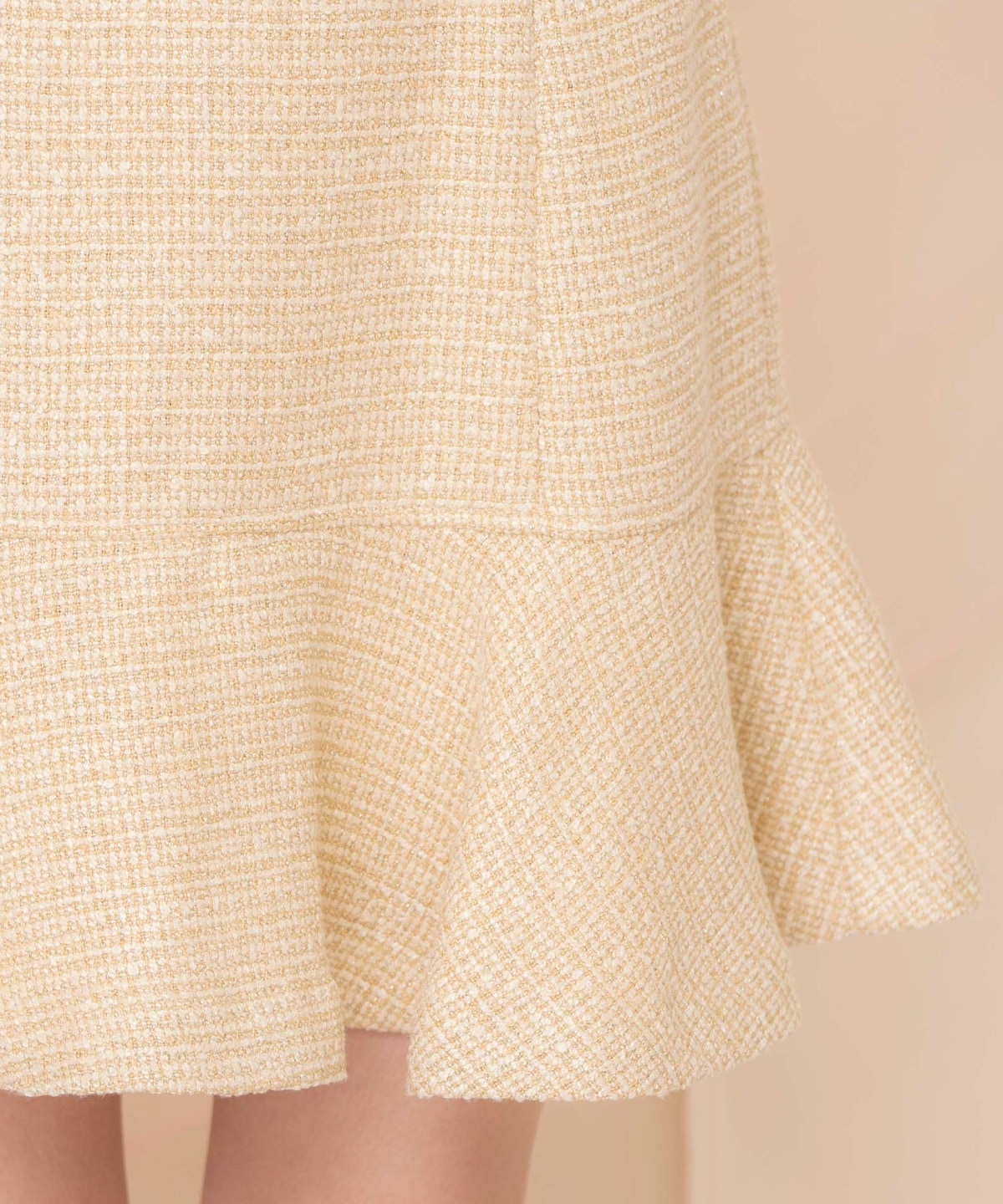 ラメツイードフレアミニスカート