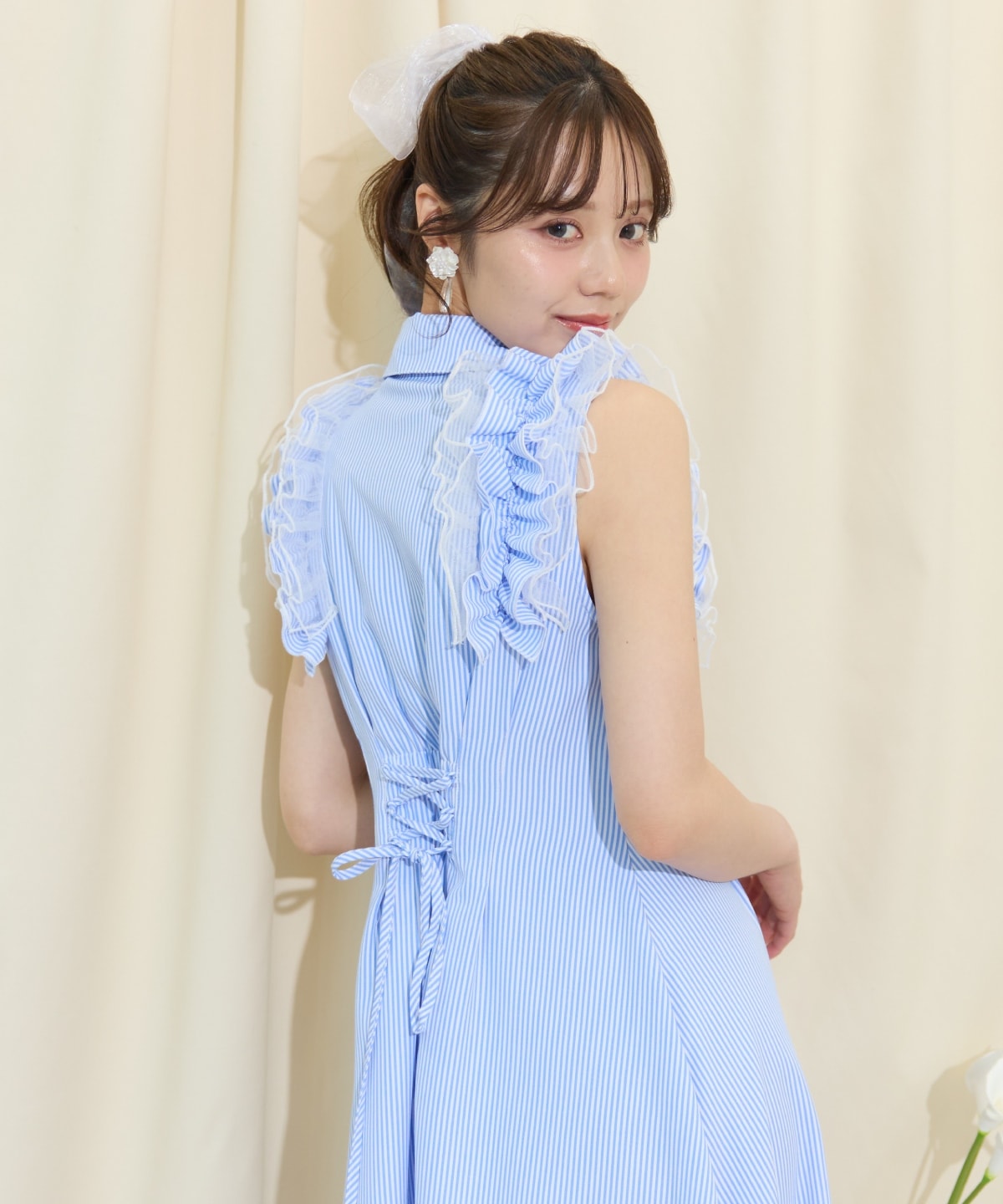 チュールフリルワンピース