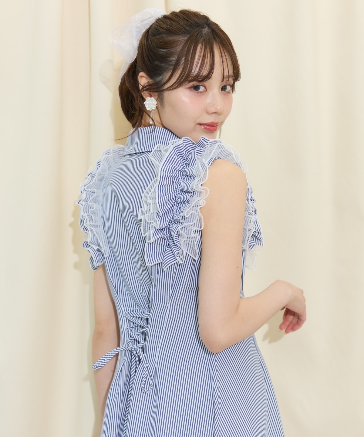 チュールフリルワンピース