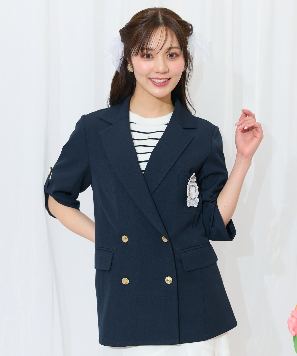 エンブレム付きテーラードジャケット