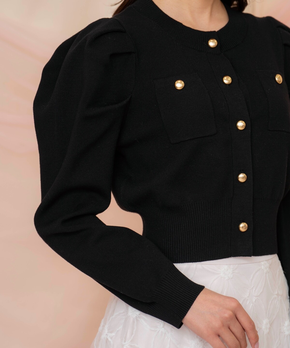 ポケットデザインタックスリーブカーディガン