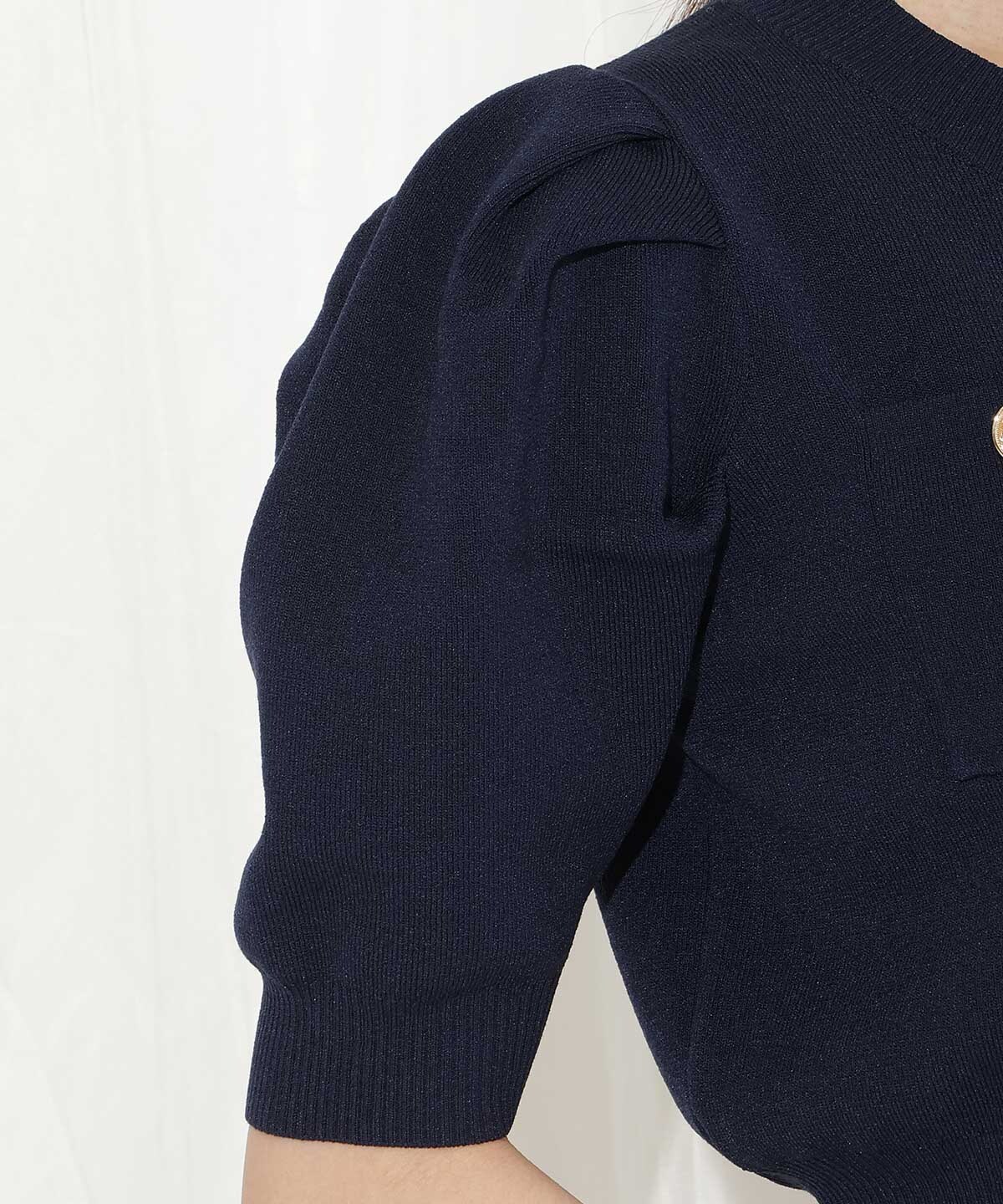 ポケットデザインパフカーディガン