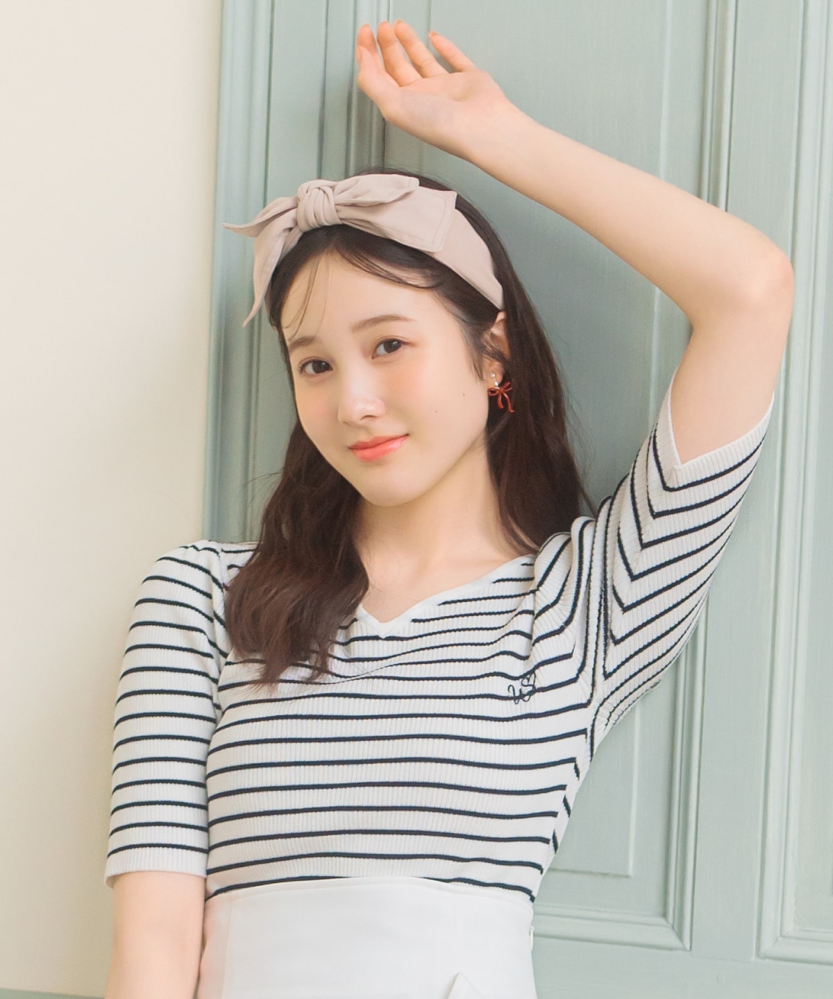 ハートネックニットプルオーバー