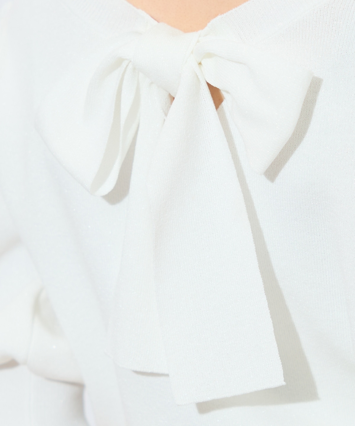 2WAYリボンラメニットプルオーバー