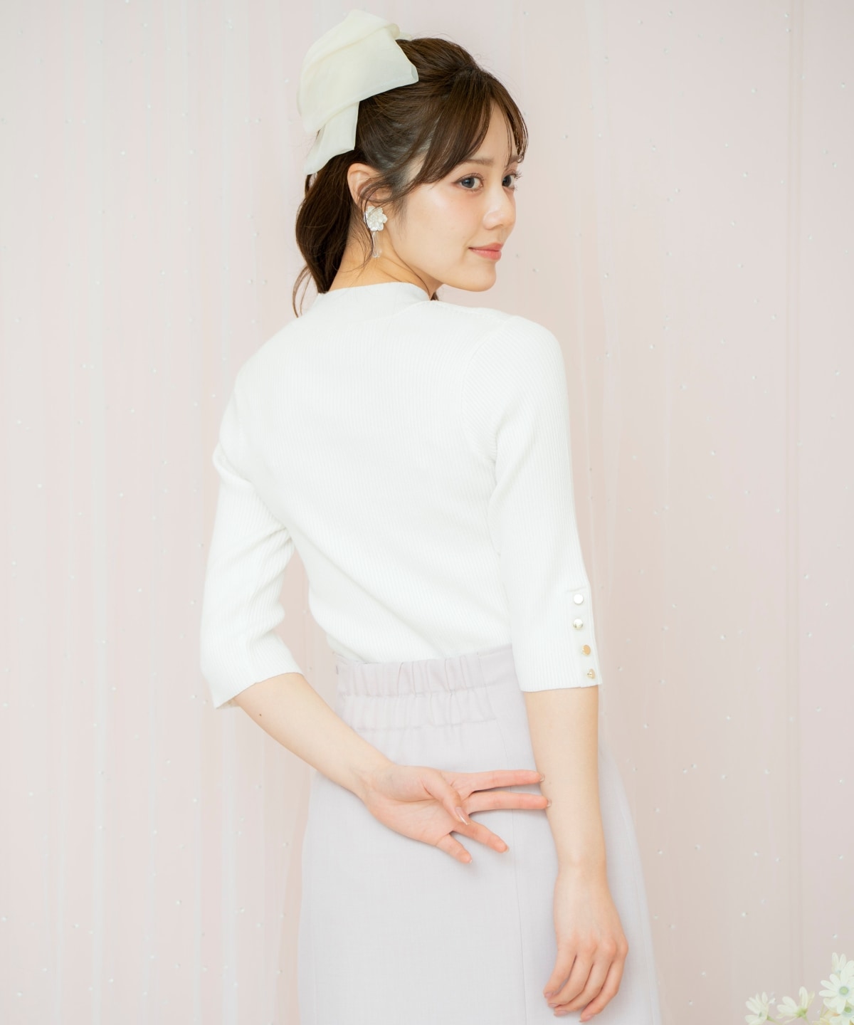 デコルテオープンハイネックプルオーバー