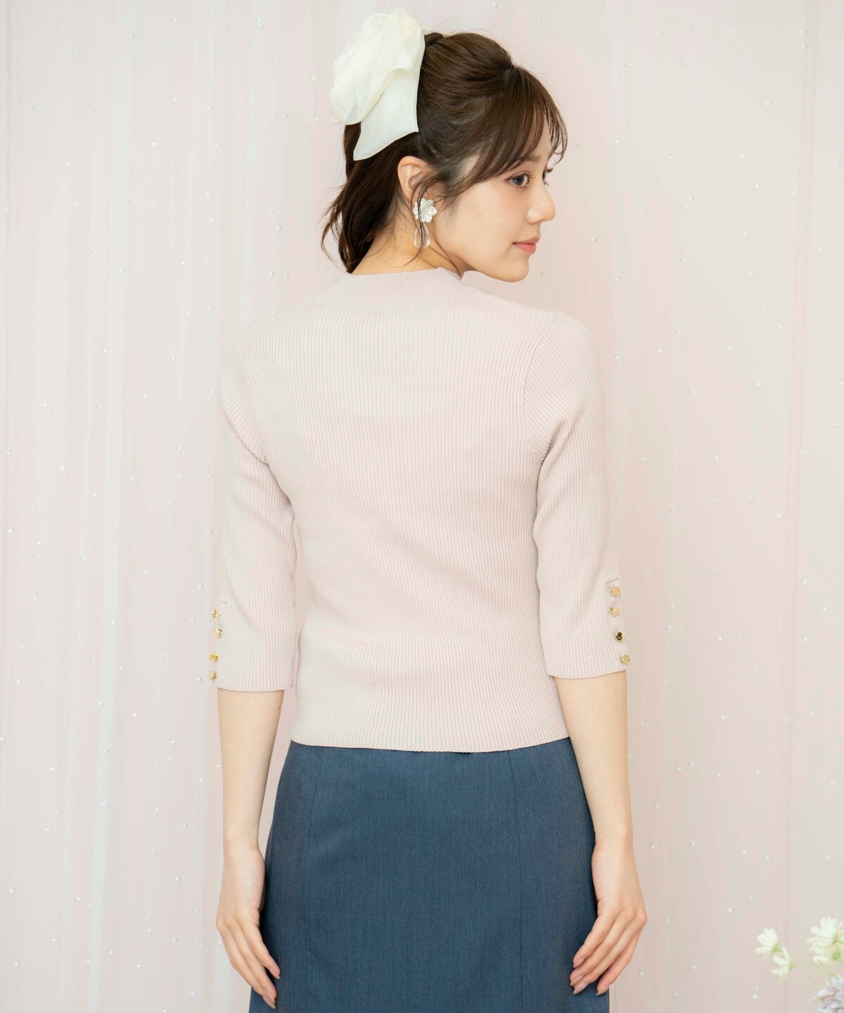 デコルテオープンハイネックプルオーバー