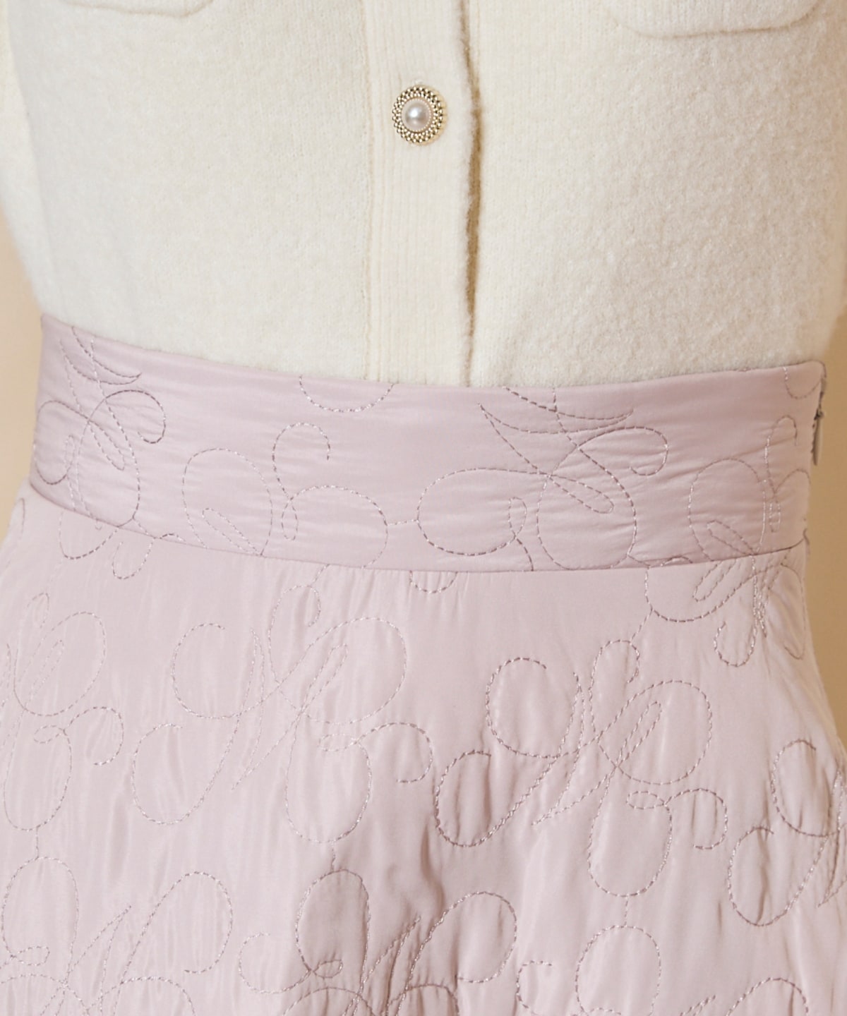 キルティングボリュームフレアスカート