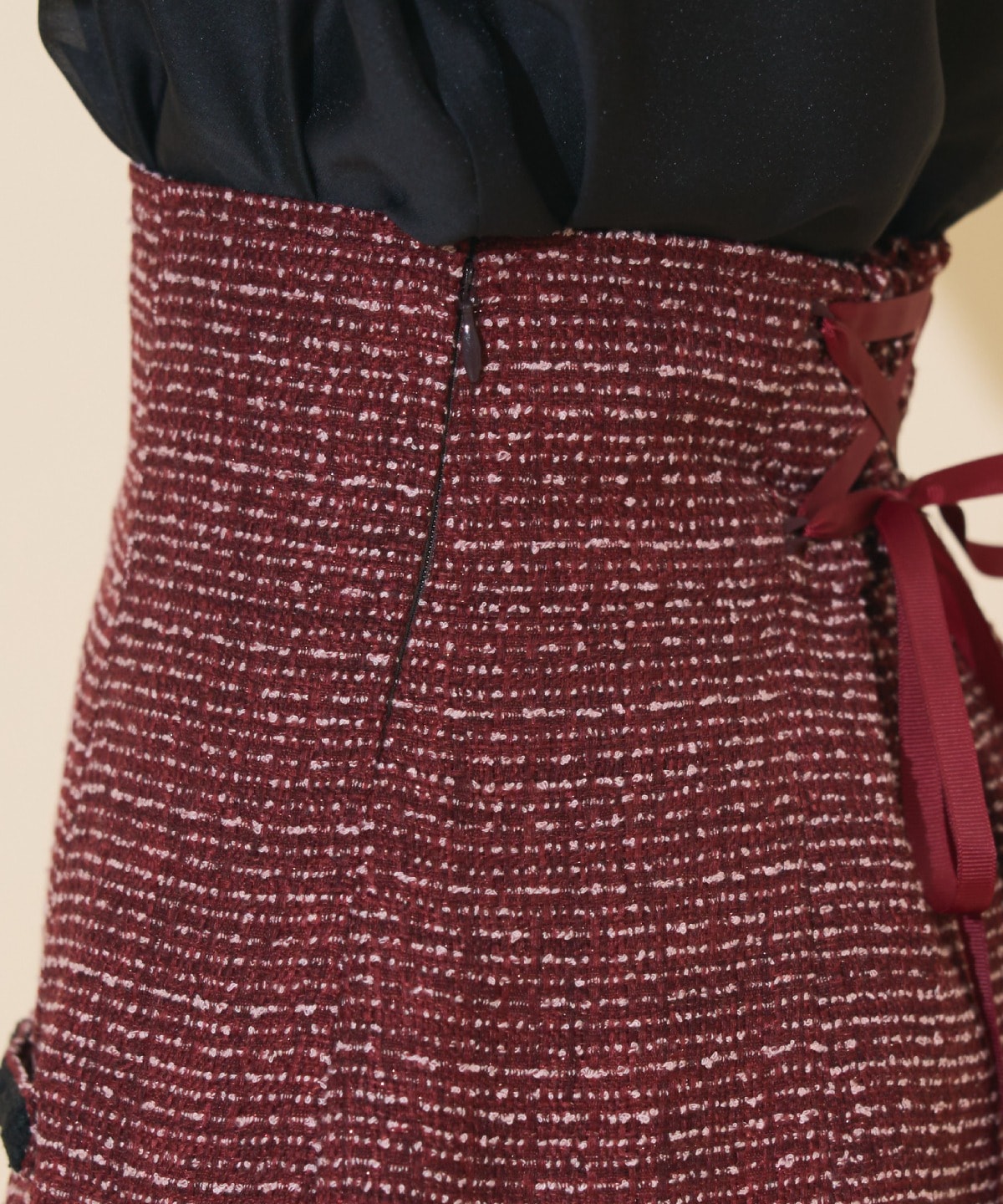 ブレードデザインツイードミニスカート