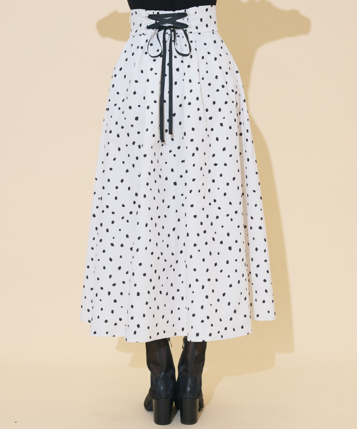 ダルメシアンプリントボリュームタックスカート
