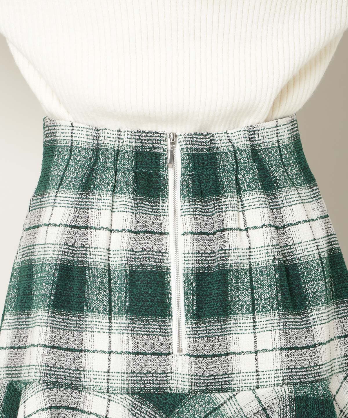 ヘムフレアツイードミニスカート