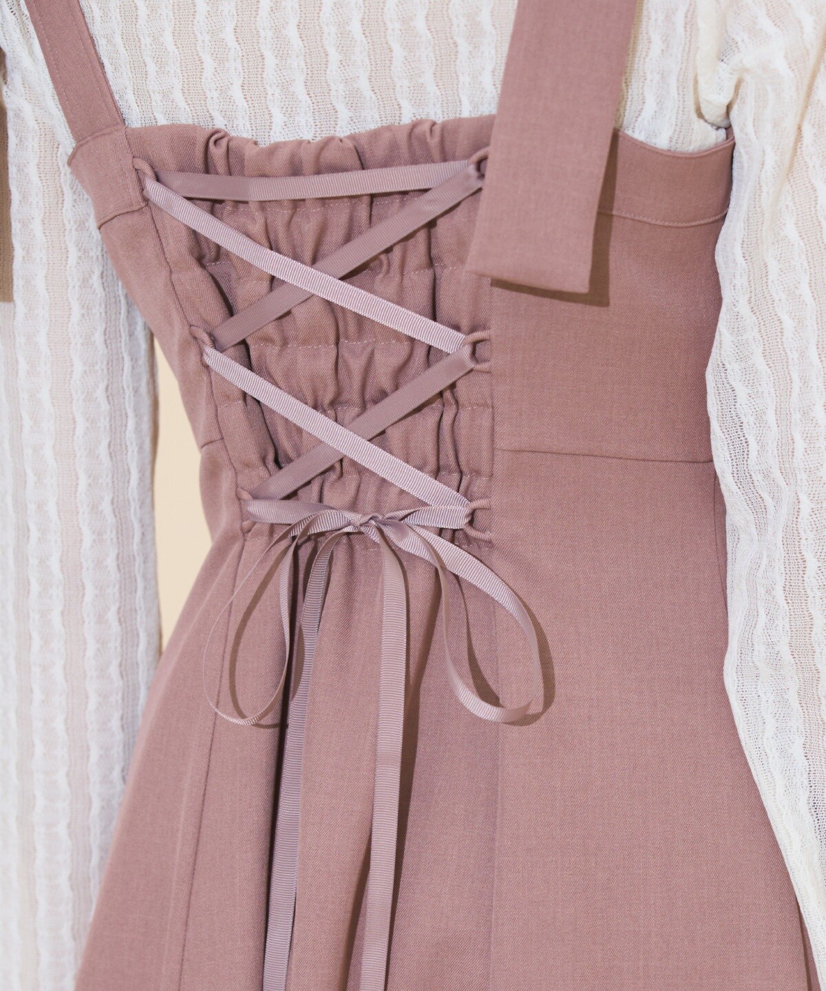 【専用出品】ウィル リボン柄ワンピース ピンク ウィルセレクション WILLSELECTION フリルスリーブリボンタイシャツ