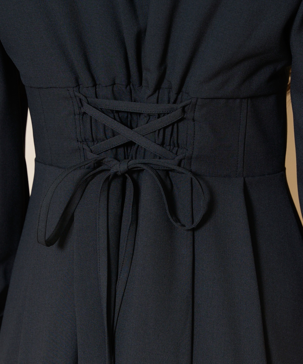 リボンタイコルセットシャツワンピース