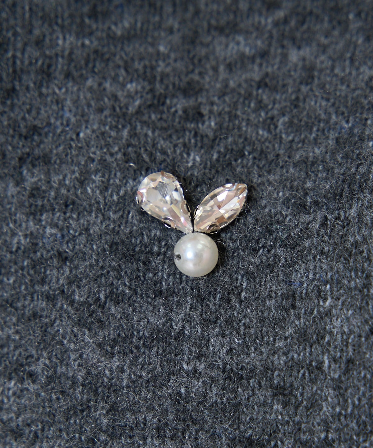 ノーカラービジューニットジャケット