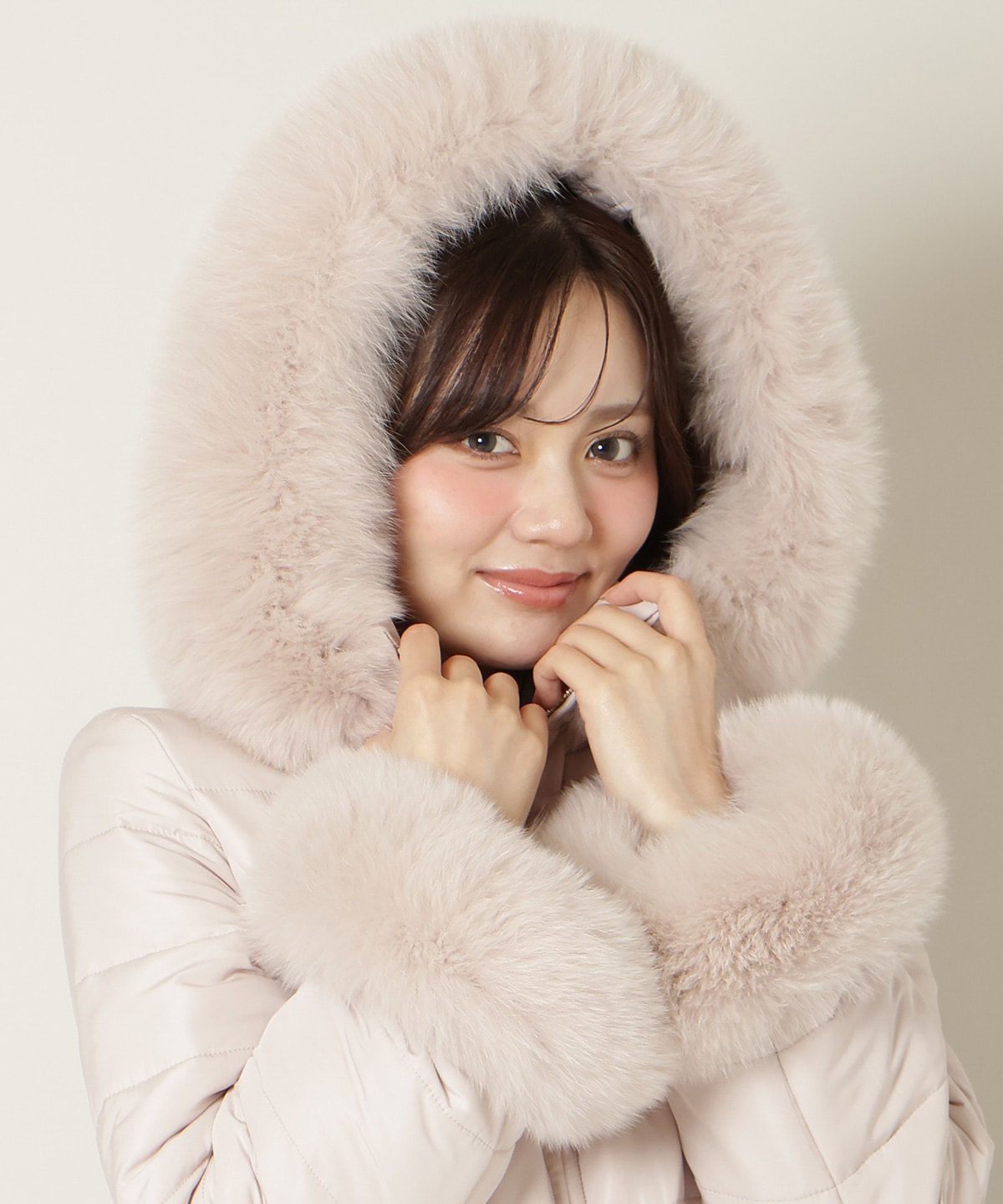 フォックスファーキルティングフレアコート