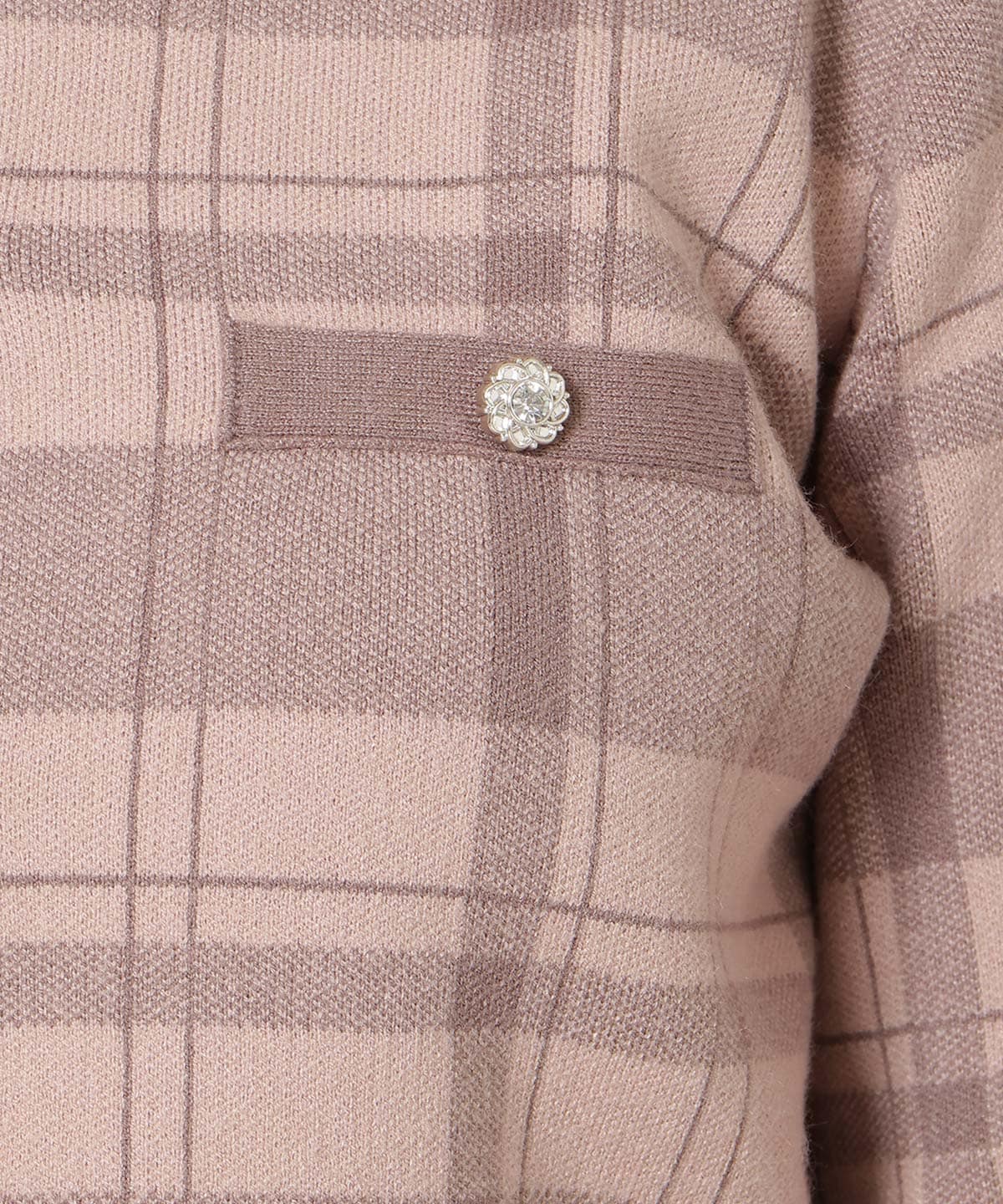 【新色追加】チェック柄ファーカフスカーディガン