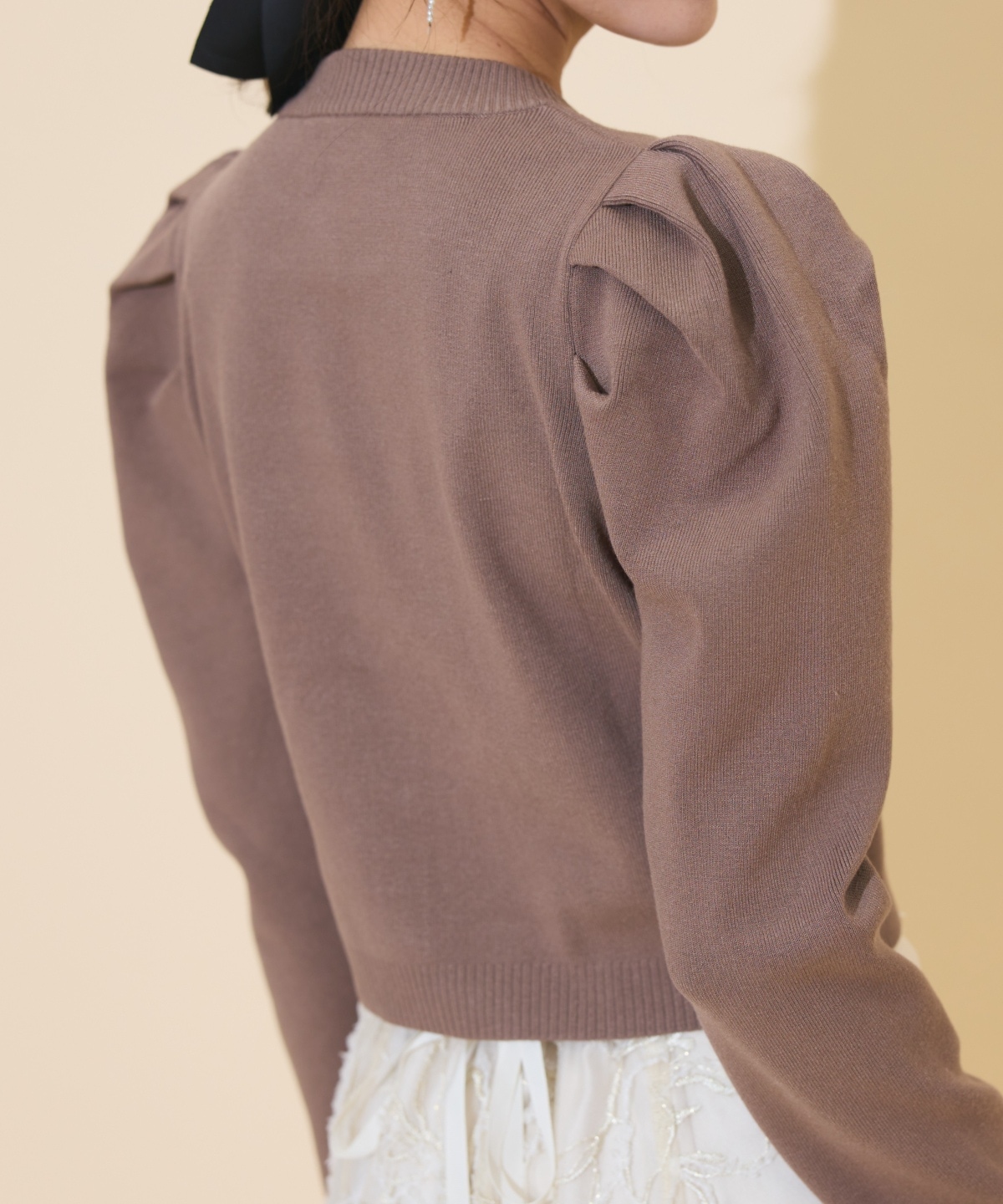 タックスリーブニットカーディガン