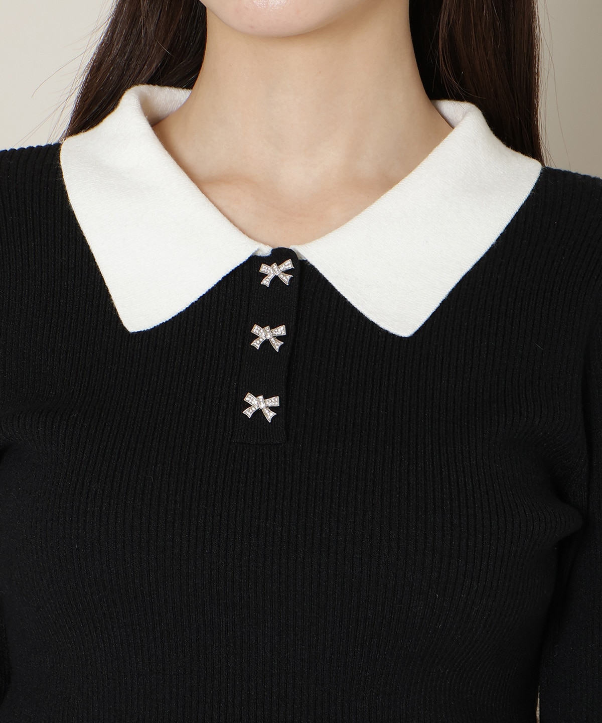 【1/1(thu)10時発売 New Year's Item】ポロカラーリブニット