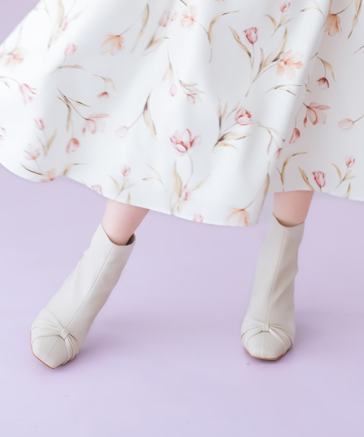 フロントリボンショートブーツ