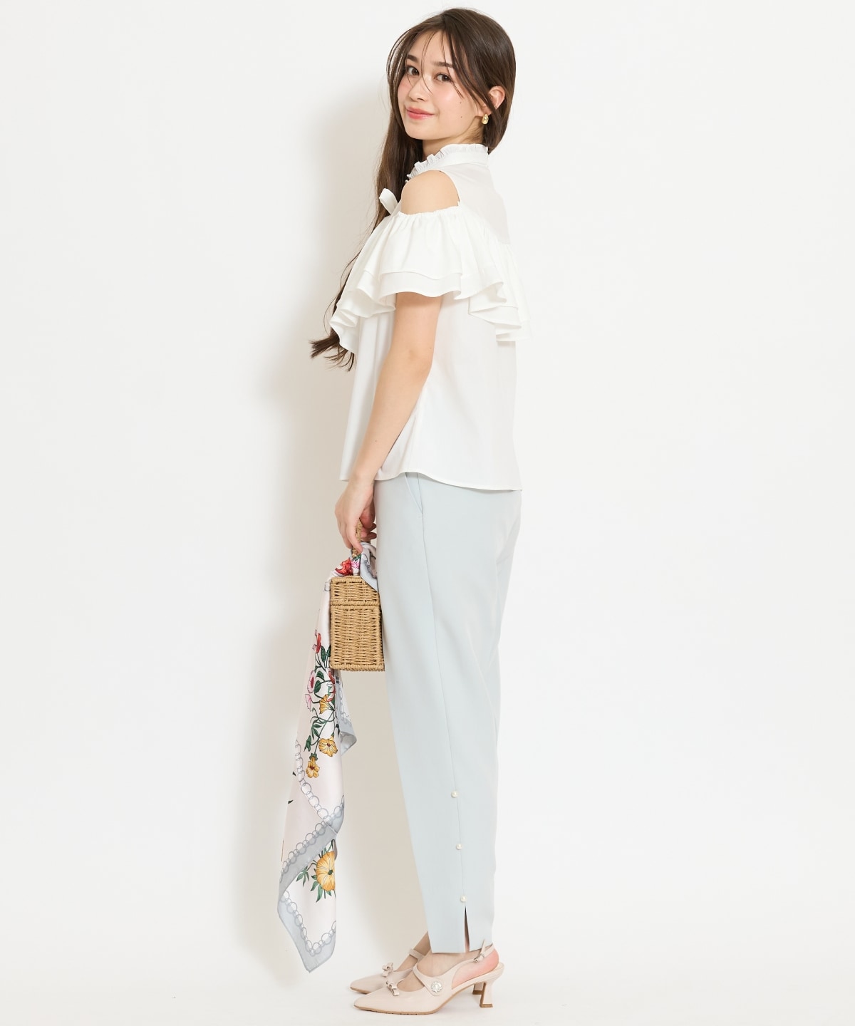 スタンドフリル２WAYスリーブブラウス