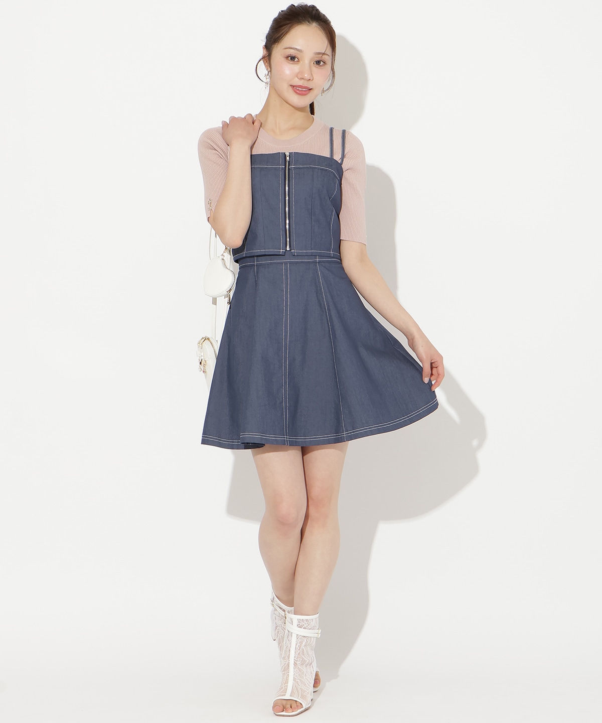 【3/19(thu)10時発売】フロントZIPデニムビスチェ