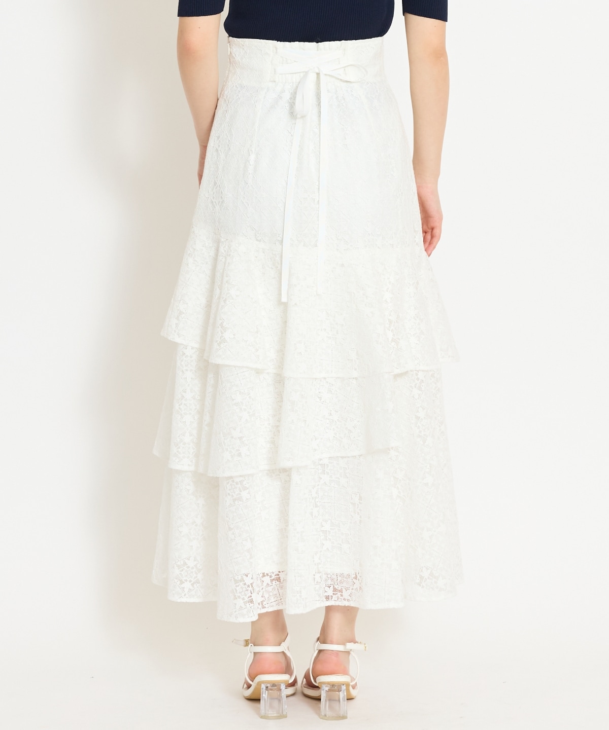 アシメティアードレーススカート