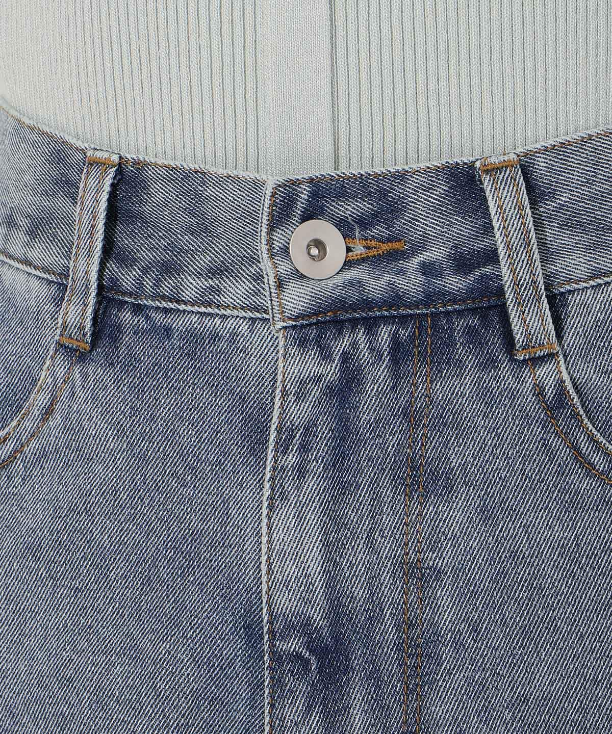 ビジューポケットワイドデニムパンツ